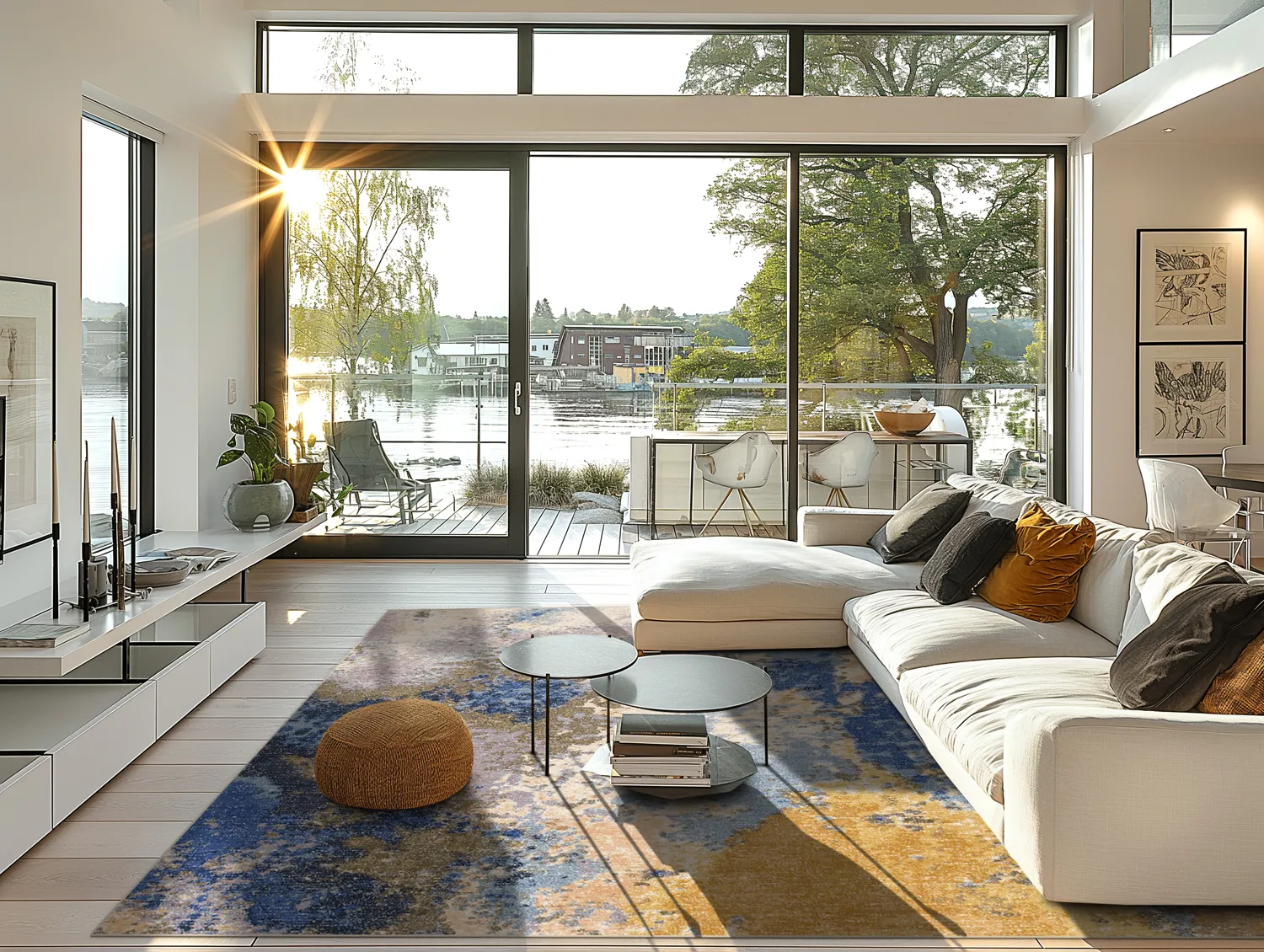 Tapete Wilton - Travale (cinza/azul/multicolorido)