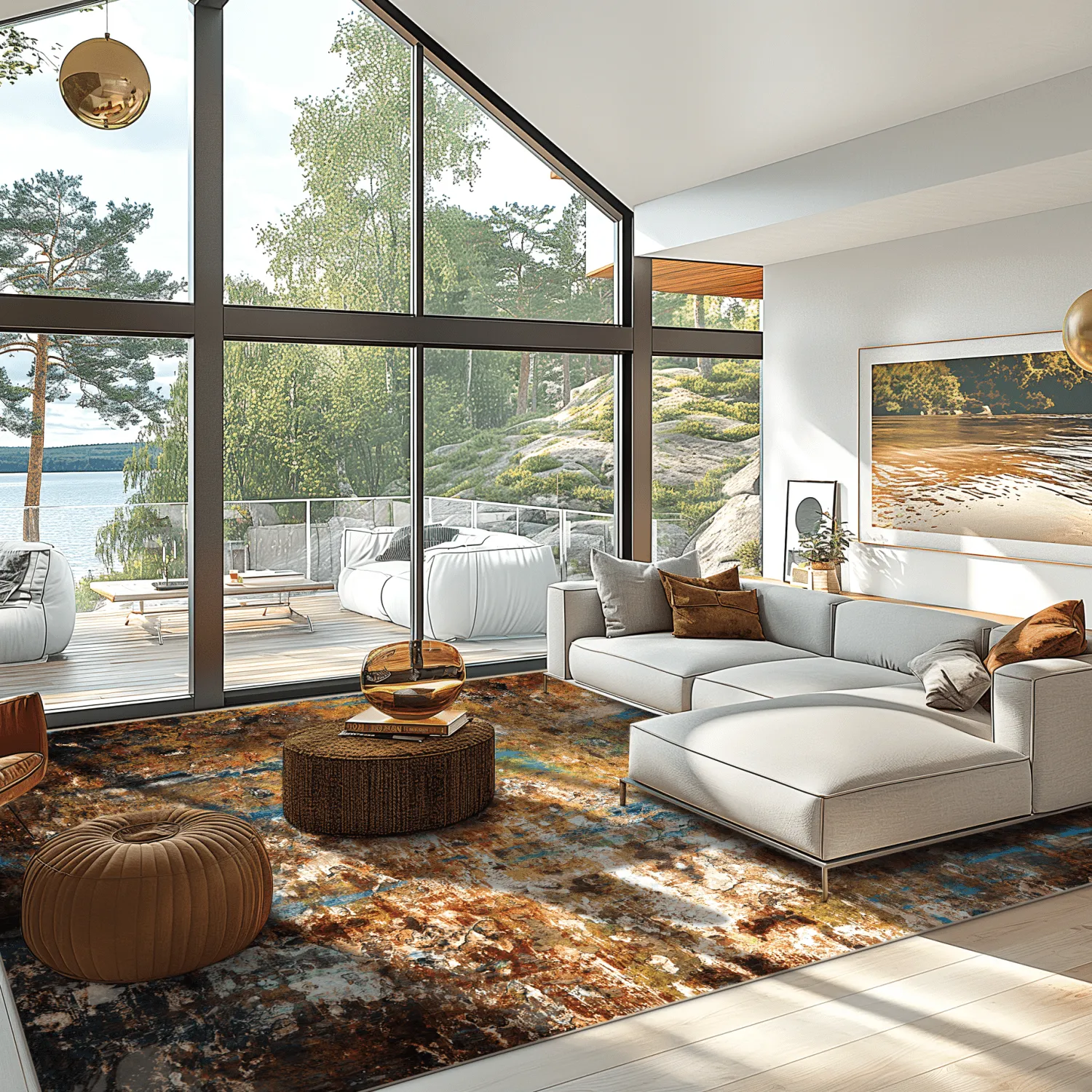 Tapete Wilton - Trepito (marrom/azul/multicolorido)