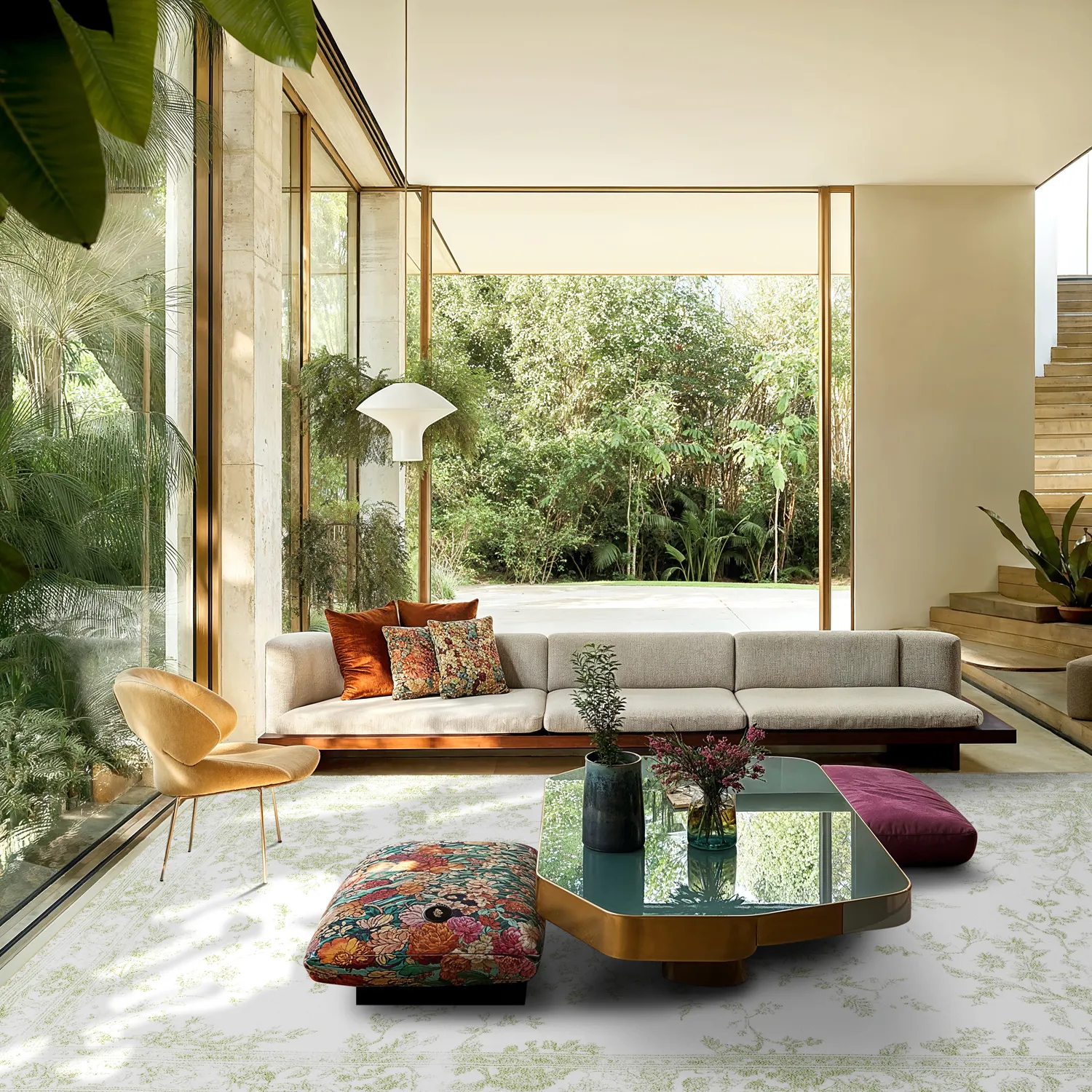 Tapete Wilton - Tulum (verde claro/branco)