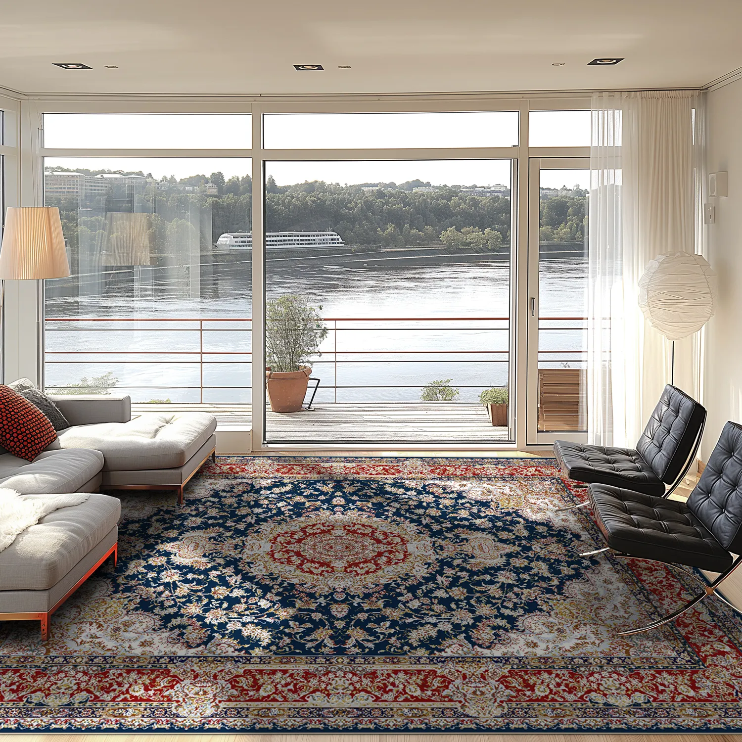 Tapete Wilton - Vakifli (azul/multicolorido)