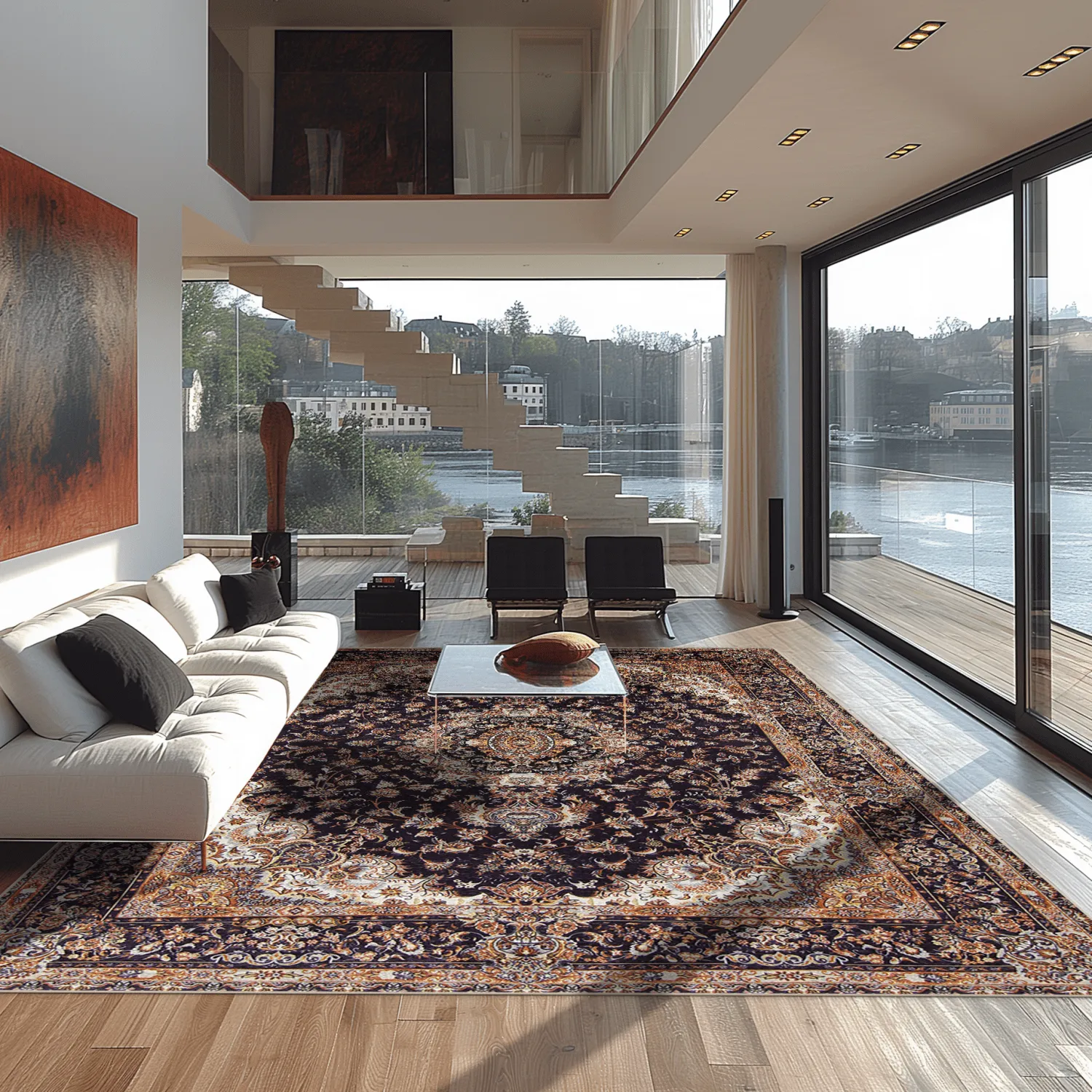 Tapete Wilton - Vakifli (preto/multicolorido)