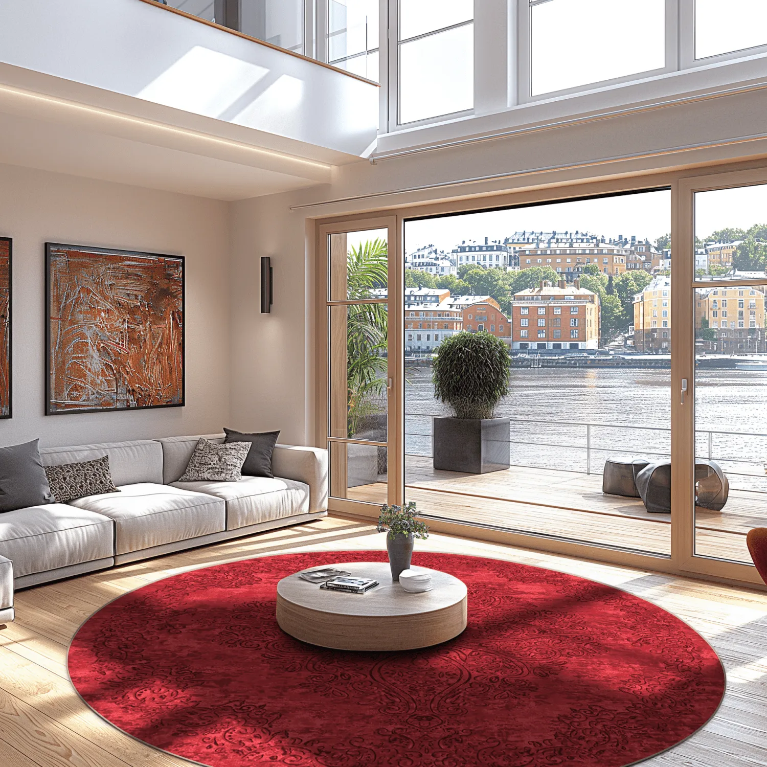 Tapete redondo - Valenza (vermelho)