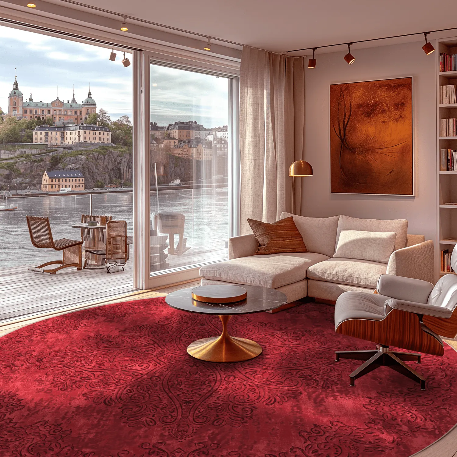 Tapete redondo - Valenza (vermelho)