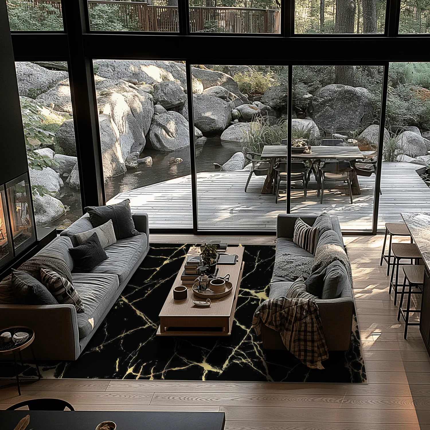 Tapete Wilton - Vieste (preto/dourado)