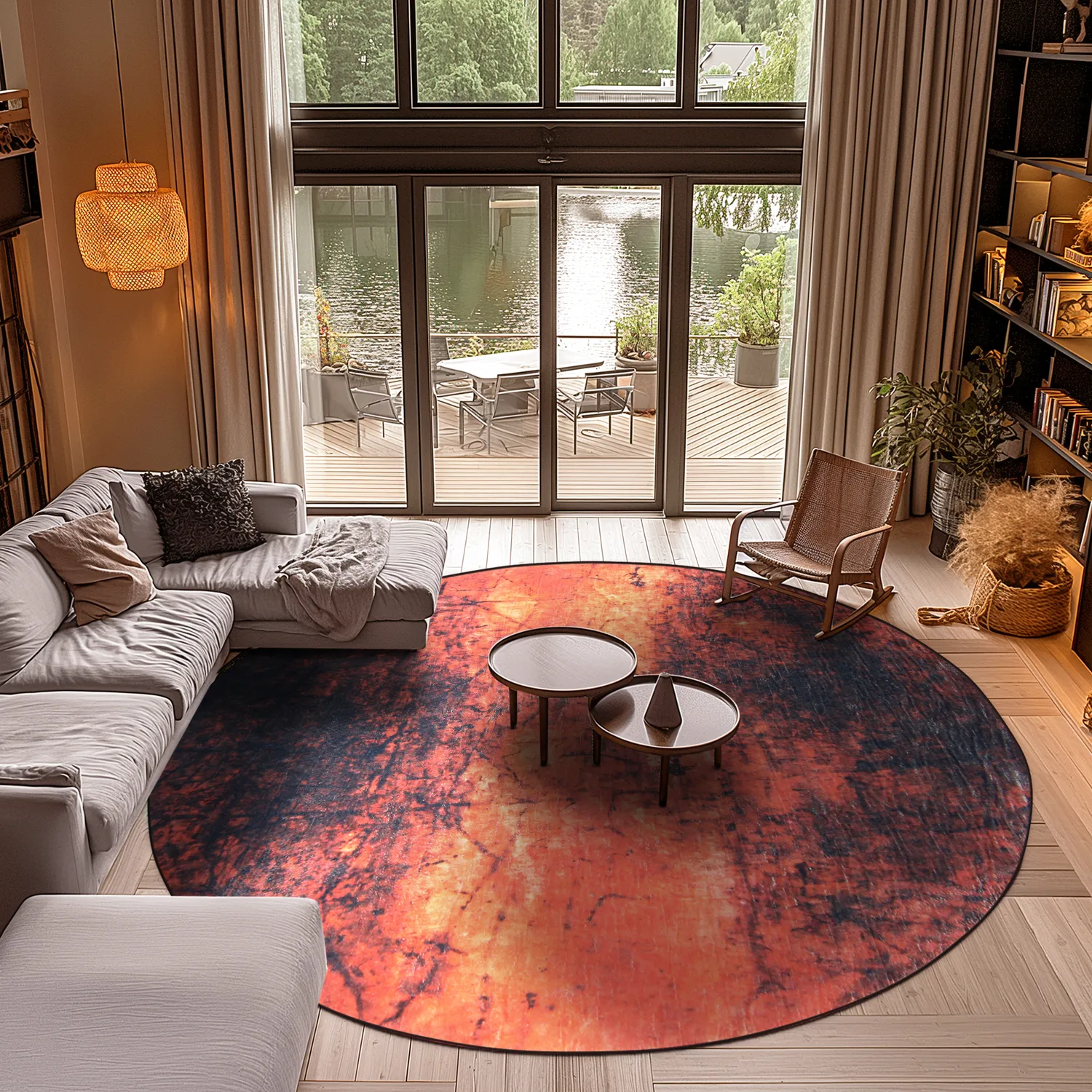 Tapete redondo - Wells (laranja)