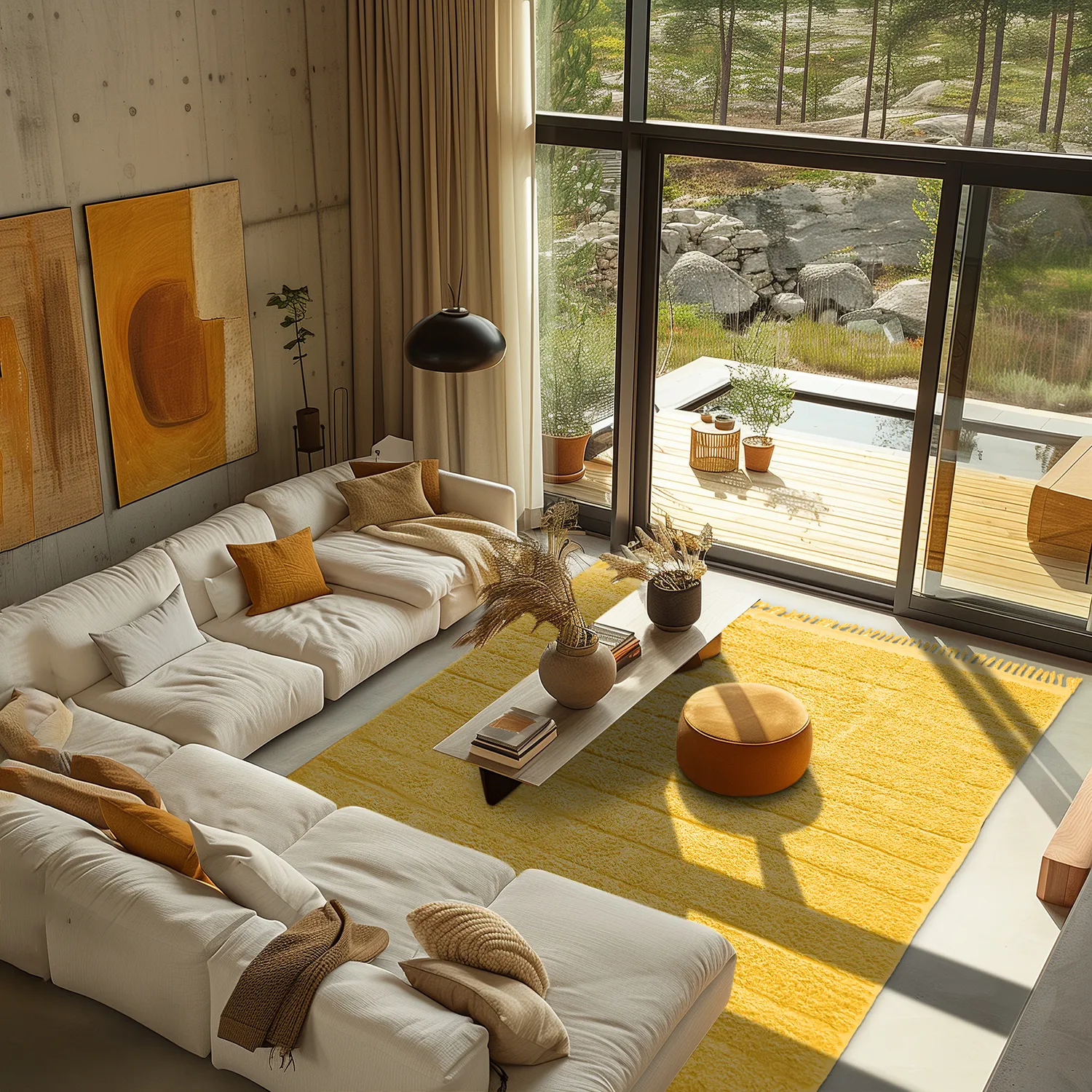 Tapetes felpudos - Willow Natural Cotton Shaggy (amarelo)