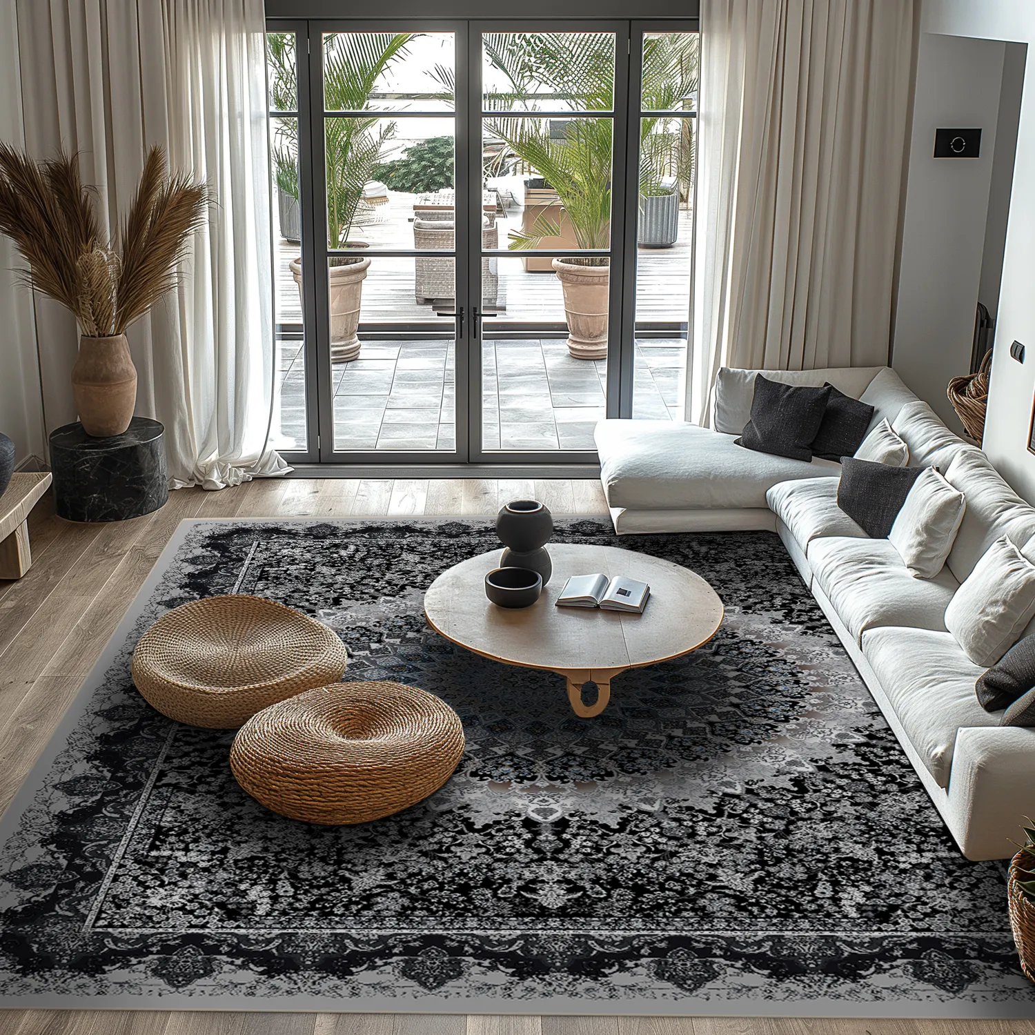 Tapete Wilton - Yelda (preto/multicolorido)