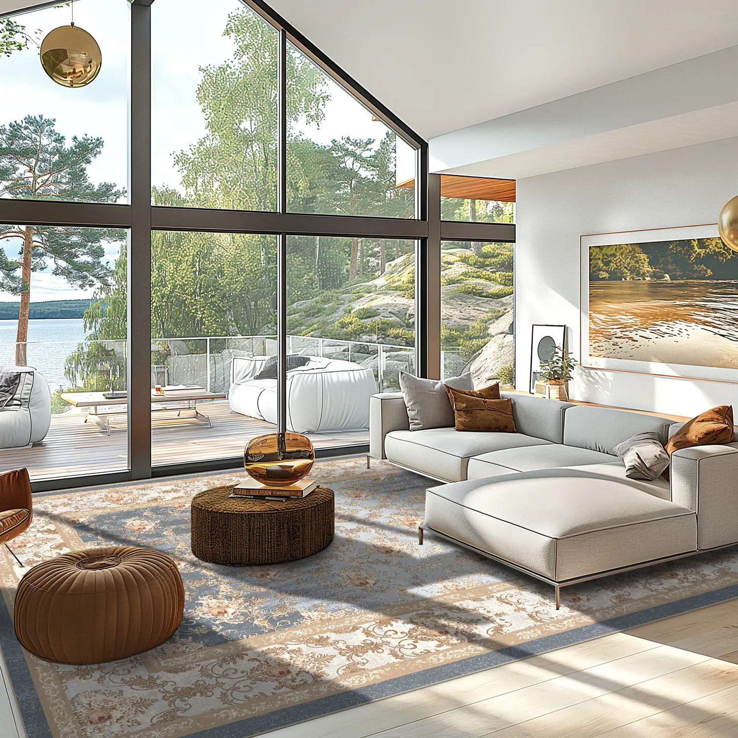 Tapete Wilton - Zafer (cinza/bege)