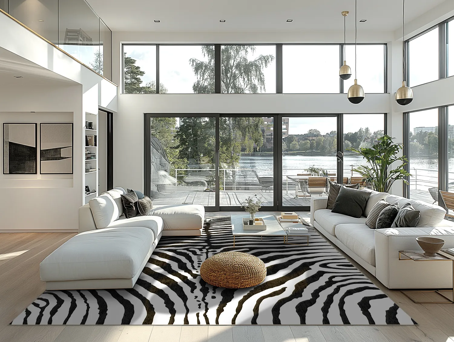 Tapete Wilton - Zebra (preto/branco)