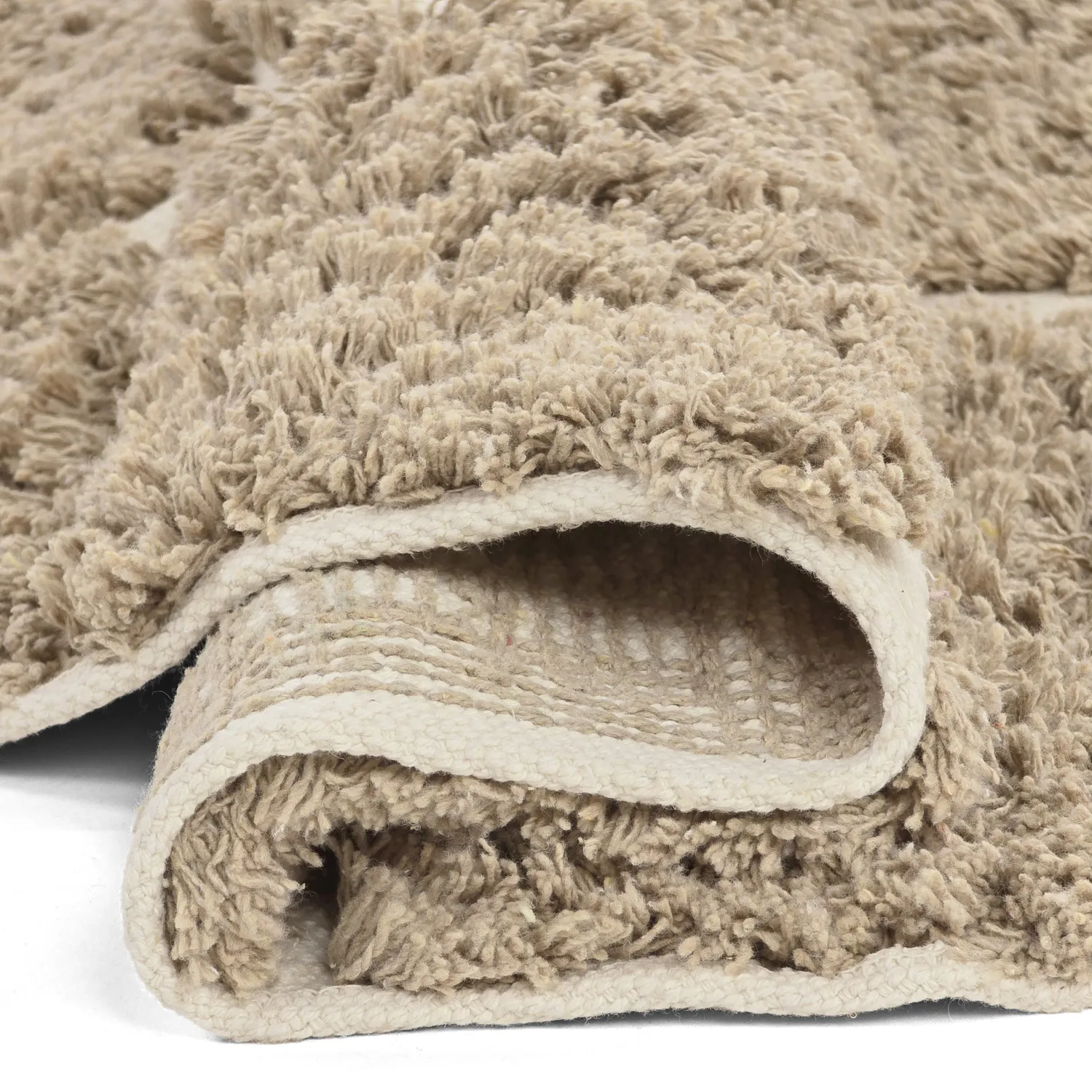 Tapete redondo - Zola Natural Cotton Shaggy (bege)