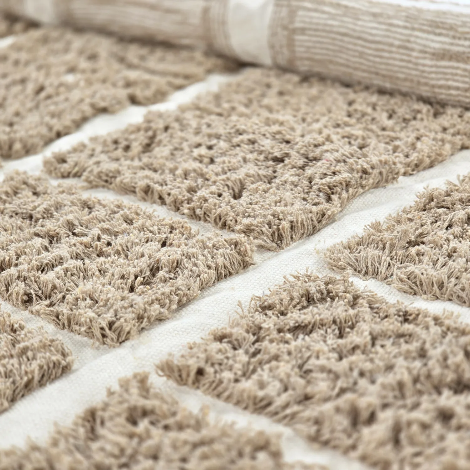 Tapete redondo - Zola Natural Cotton Shaggy (bege)