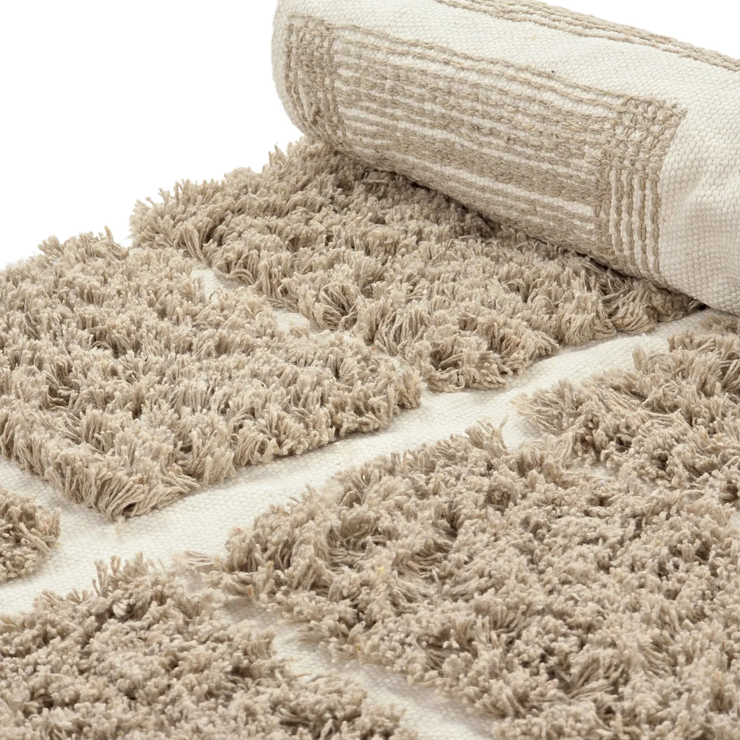 Tapete redondo - Zola Natural Cotton Shaggy (bege)
