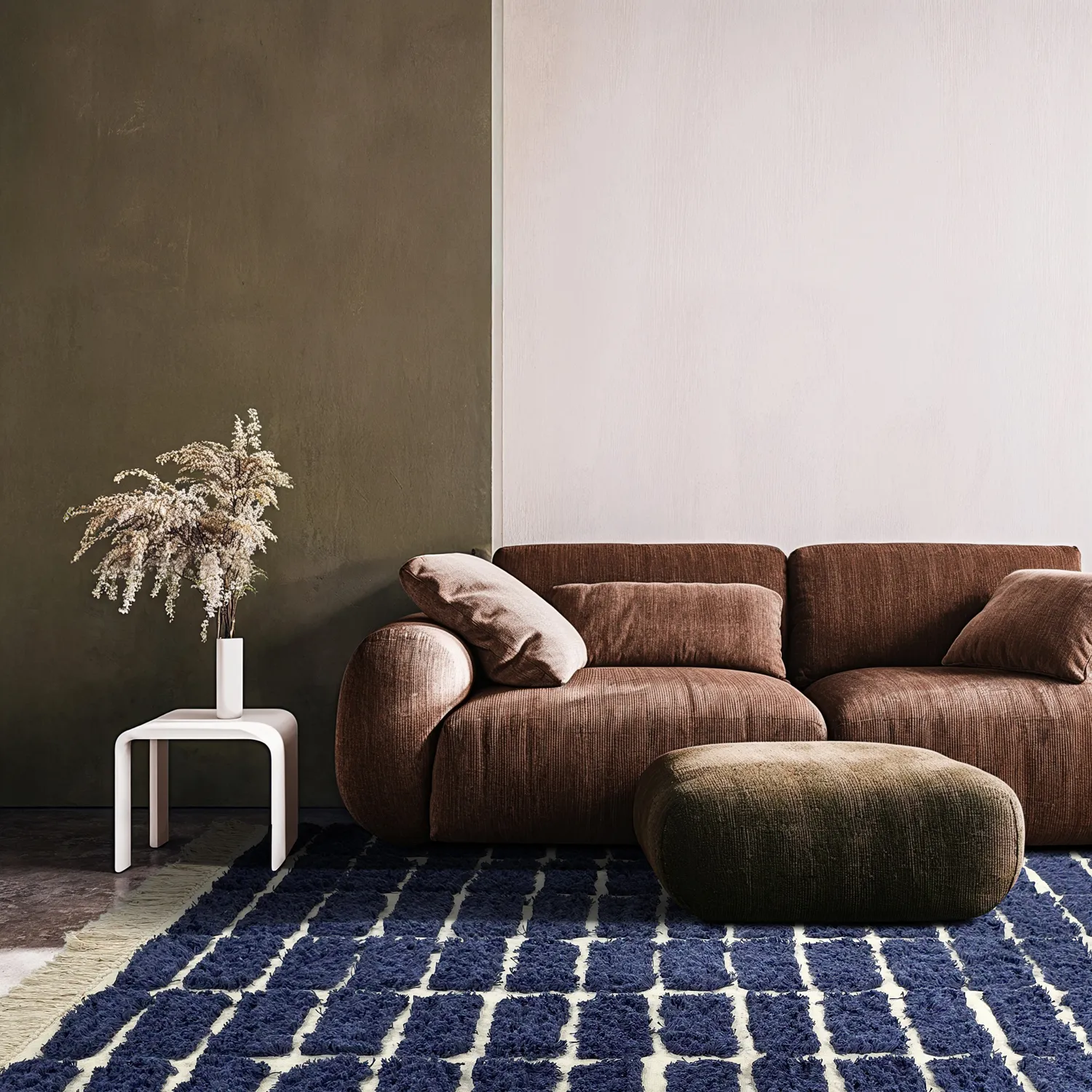 Tapetes felpudos - Zola Natural Cotton Shaggy (azul)