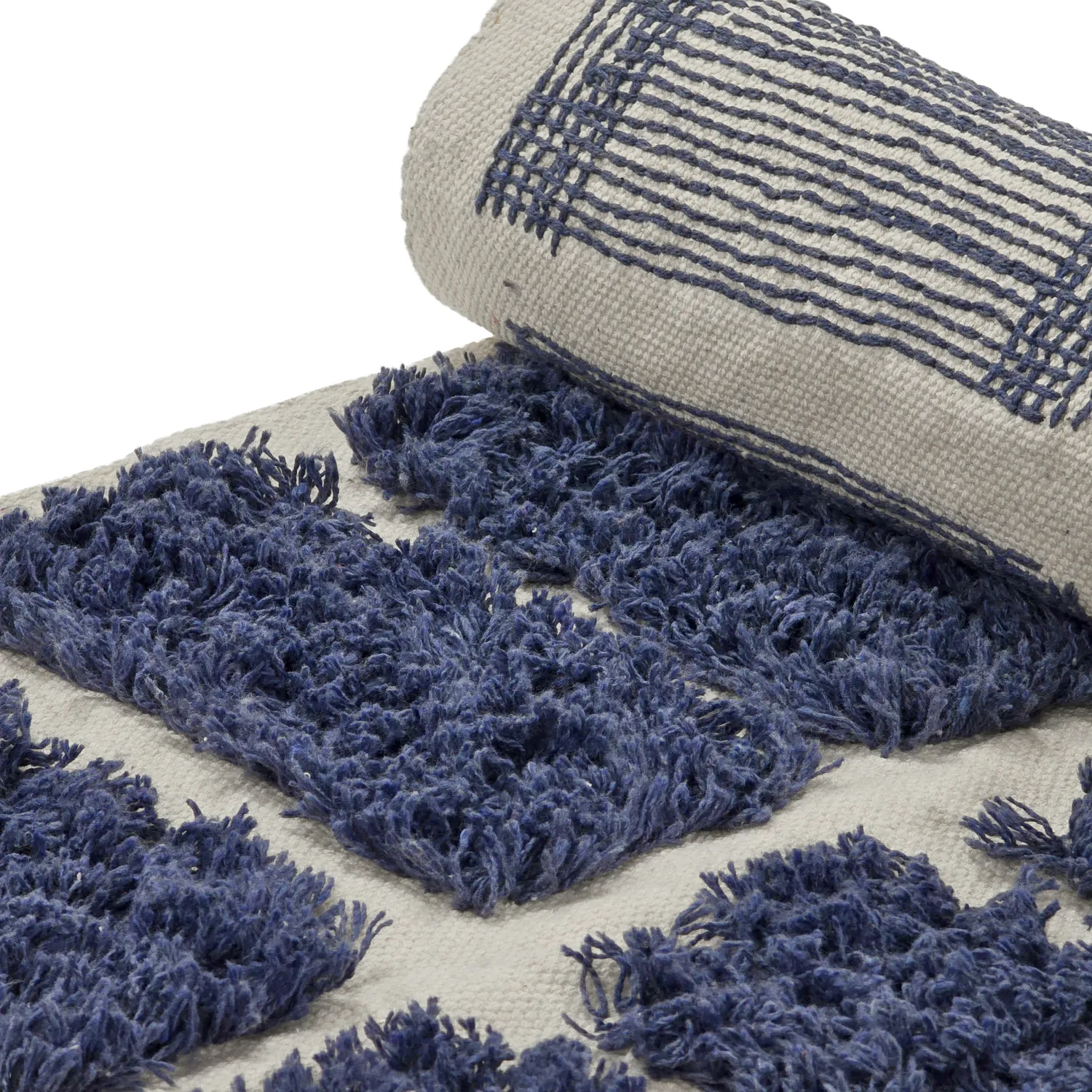 Tapetes felpudos - Zola Natural Cotton Shaggy (azul)