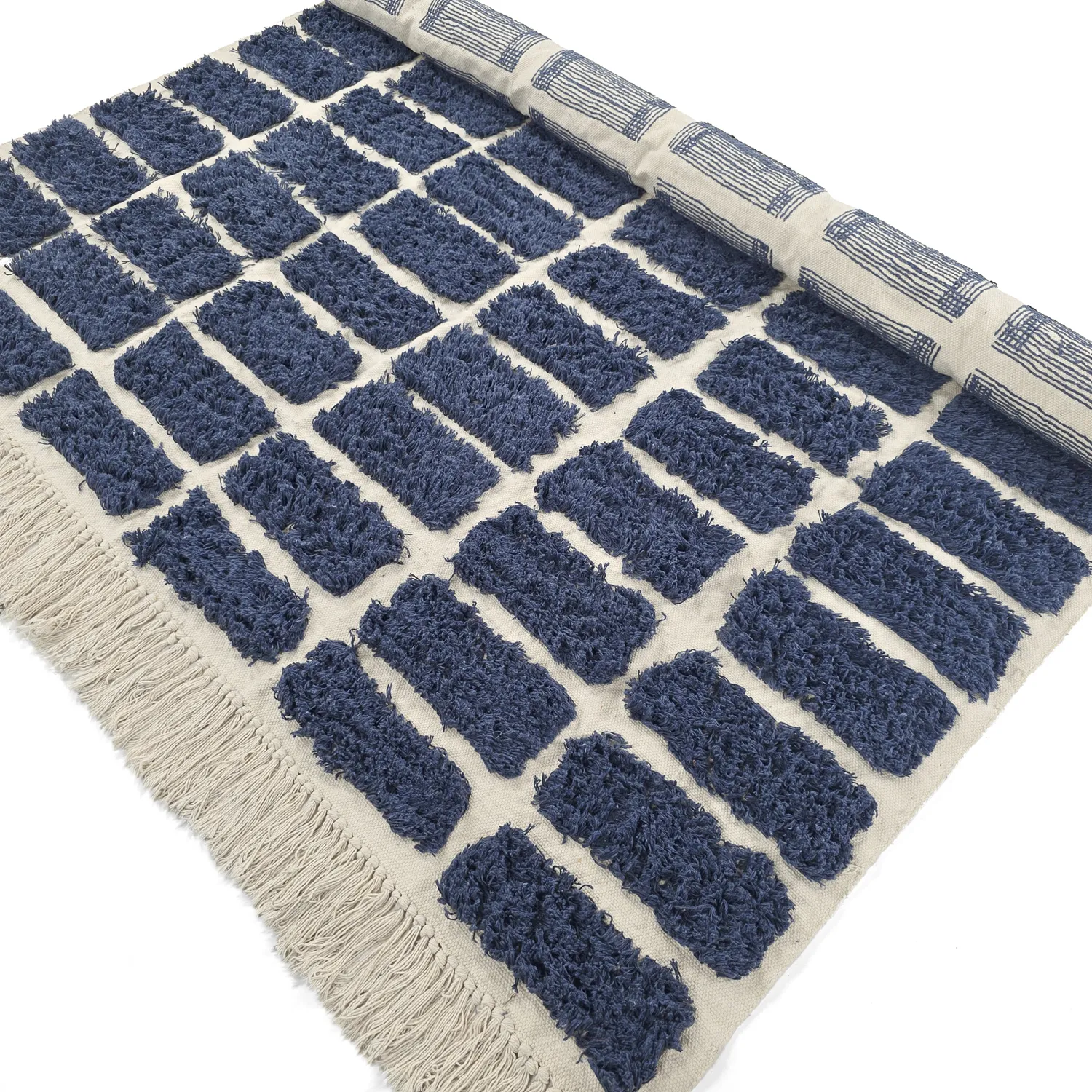 Tapetes felpudos - Zola Natural Cotton Shaggy (azul)