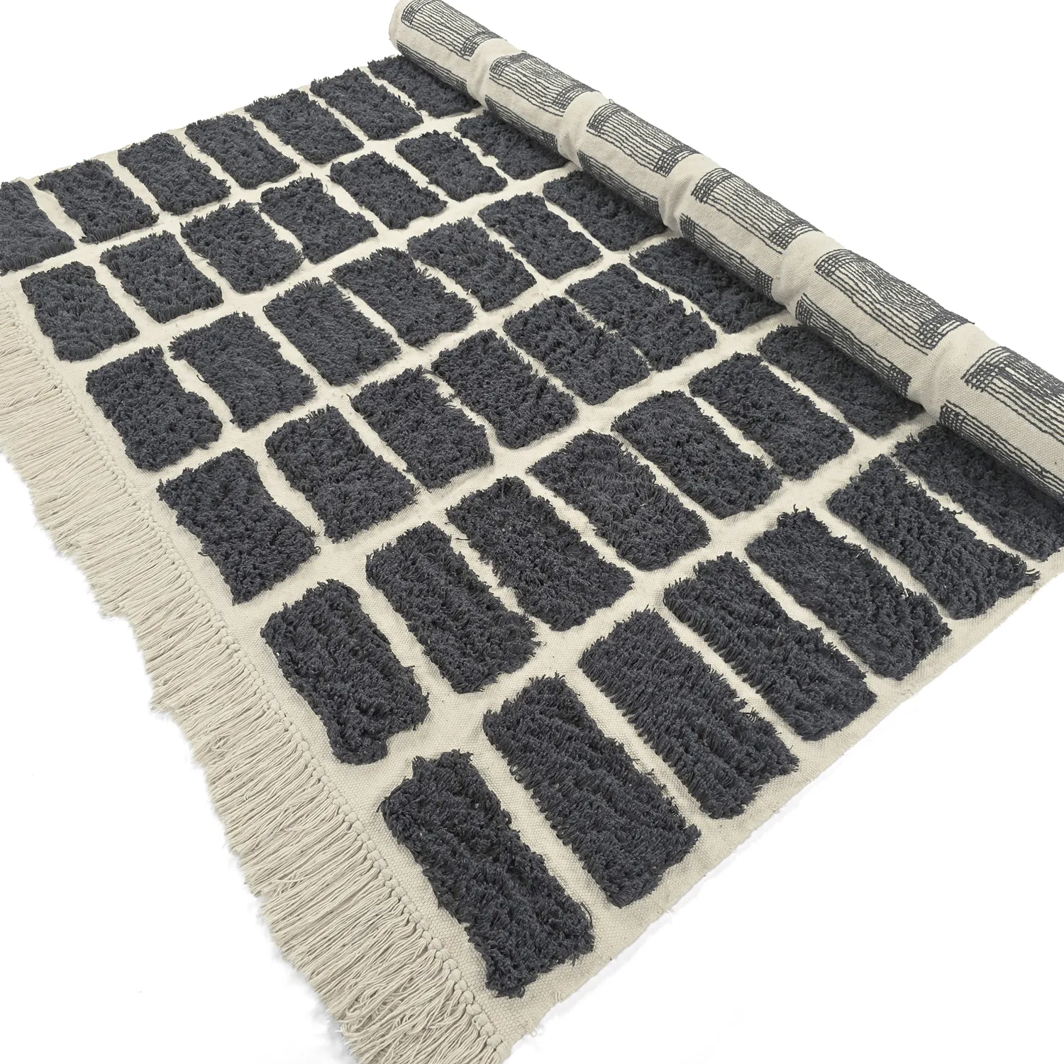 Tapetes felpudos - Zola Natural Cotton Shaggy (cinza escuro)