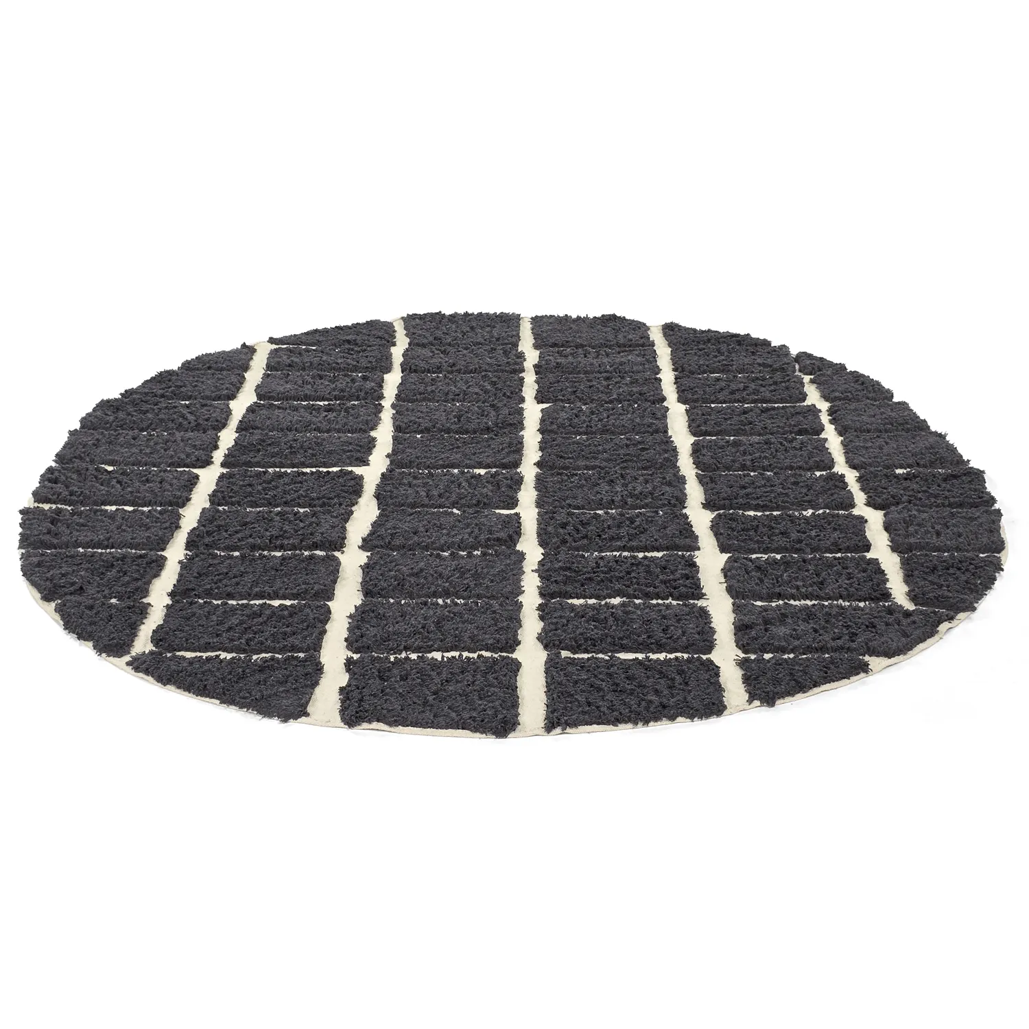 Tapete redondo - Zola Natural Cotton Shaggy (cinza escuro)