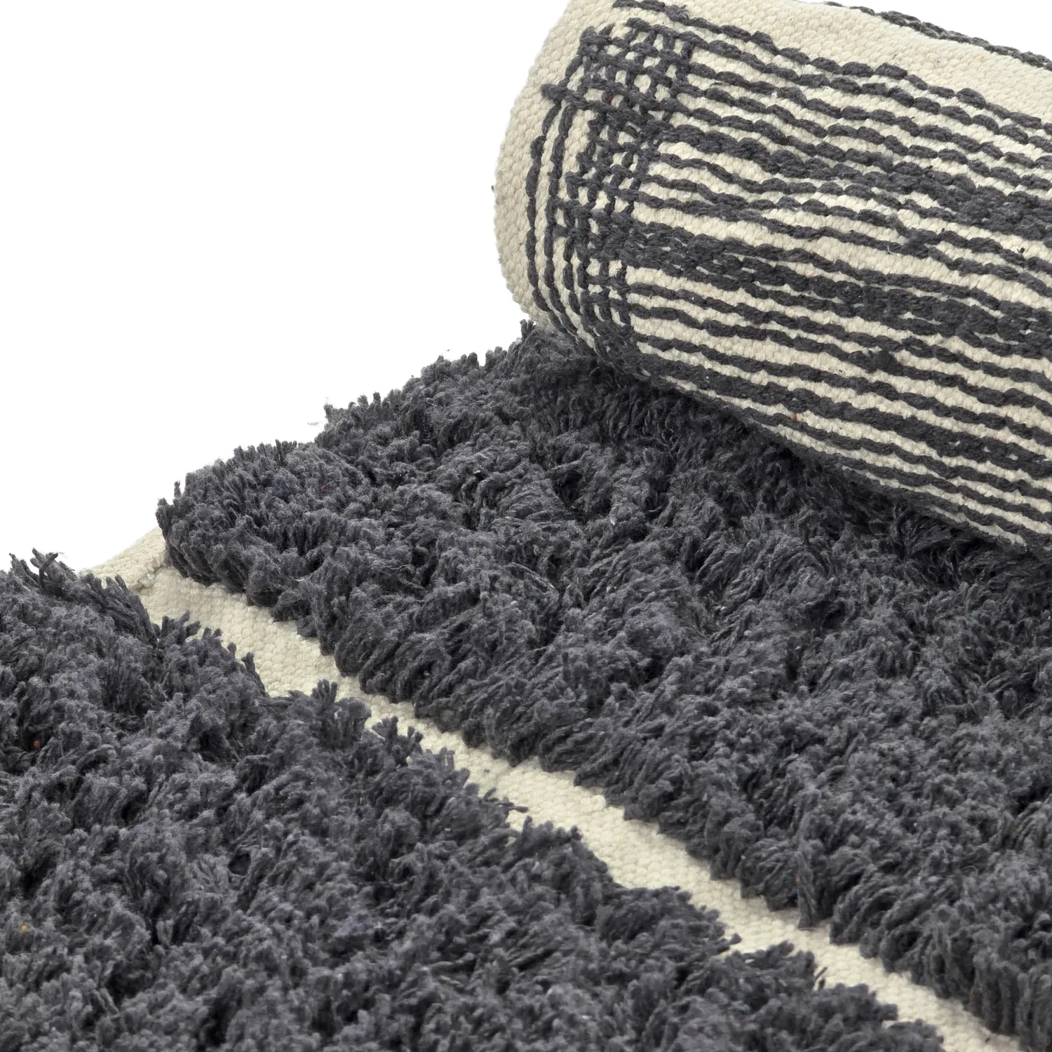 Tapete redondo - Zola Natural Cotton Shaggy (cinza escuro)