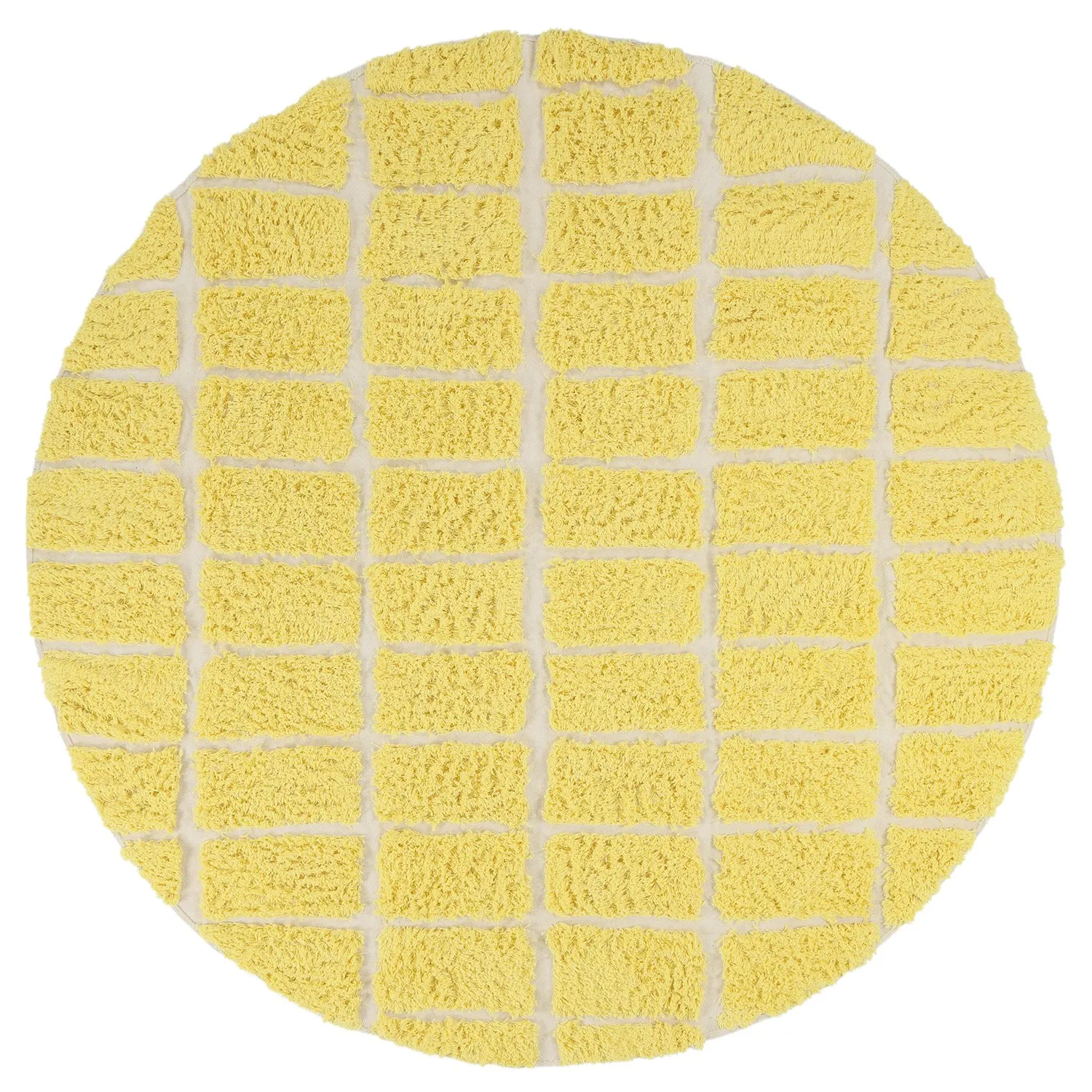 Tapete redondo - Zola Natural Cotton Shaggy (amarelo)