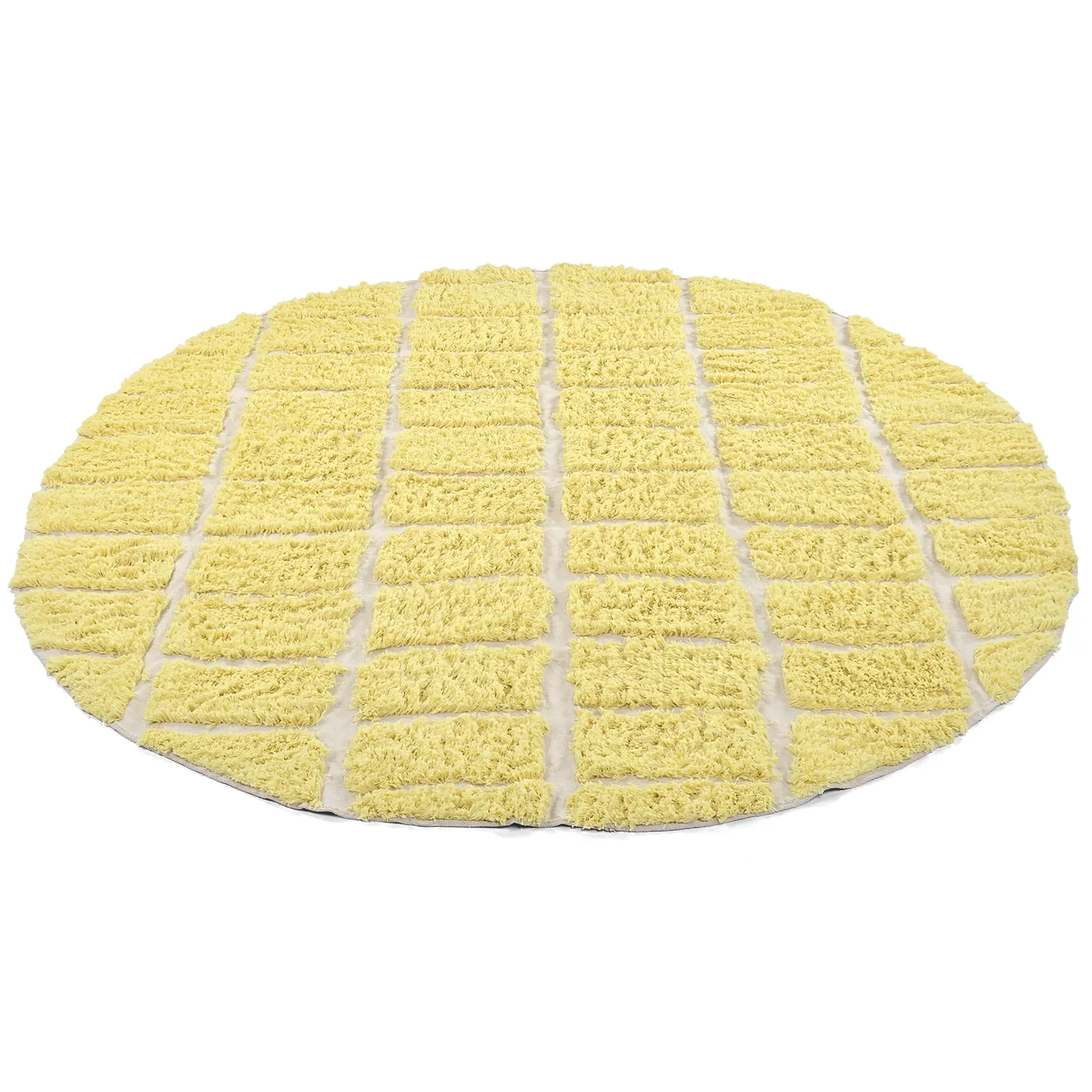 Tapete redondo - Zola Natural Cotton Shaggy (amarelo)