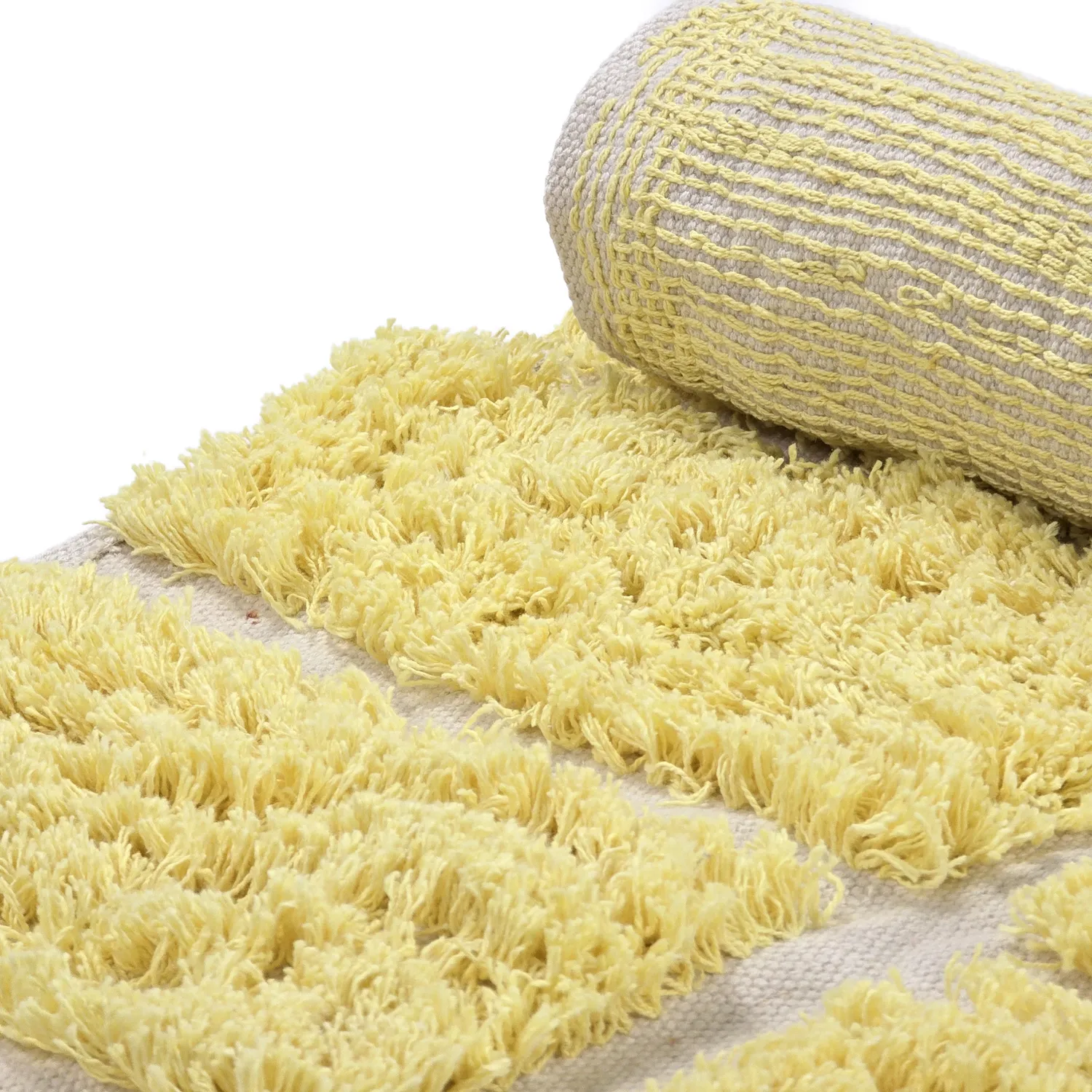Tapete redondo - Zola Natural Cotton Shaggy (amarelo)