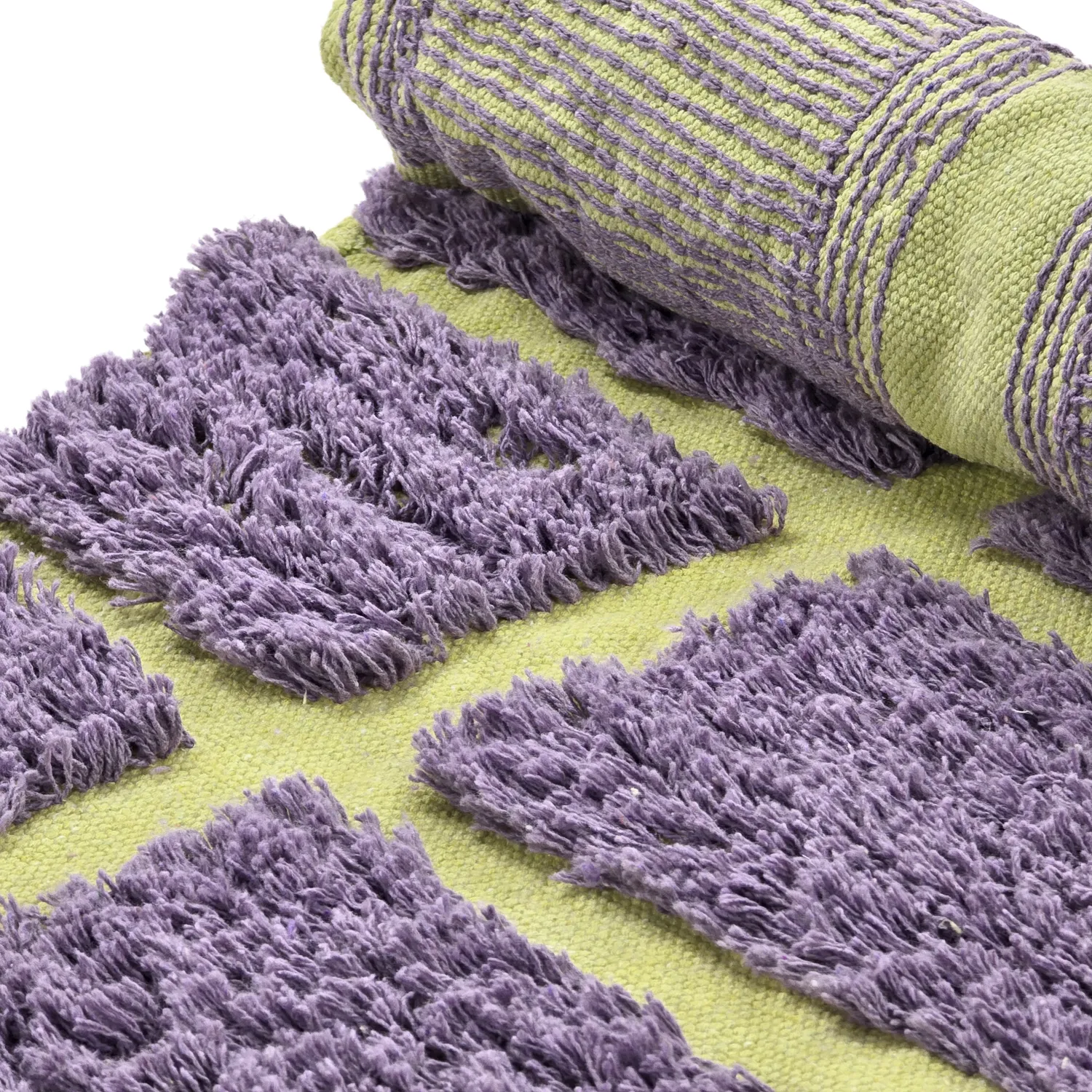 Tapete redondo - Zola Natural Cotton Shaggy (roxo)