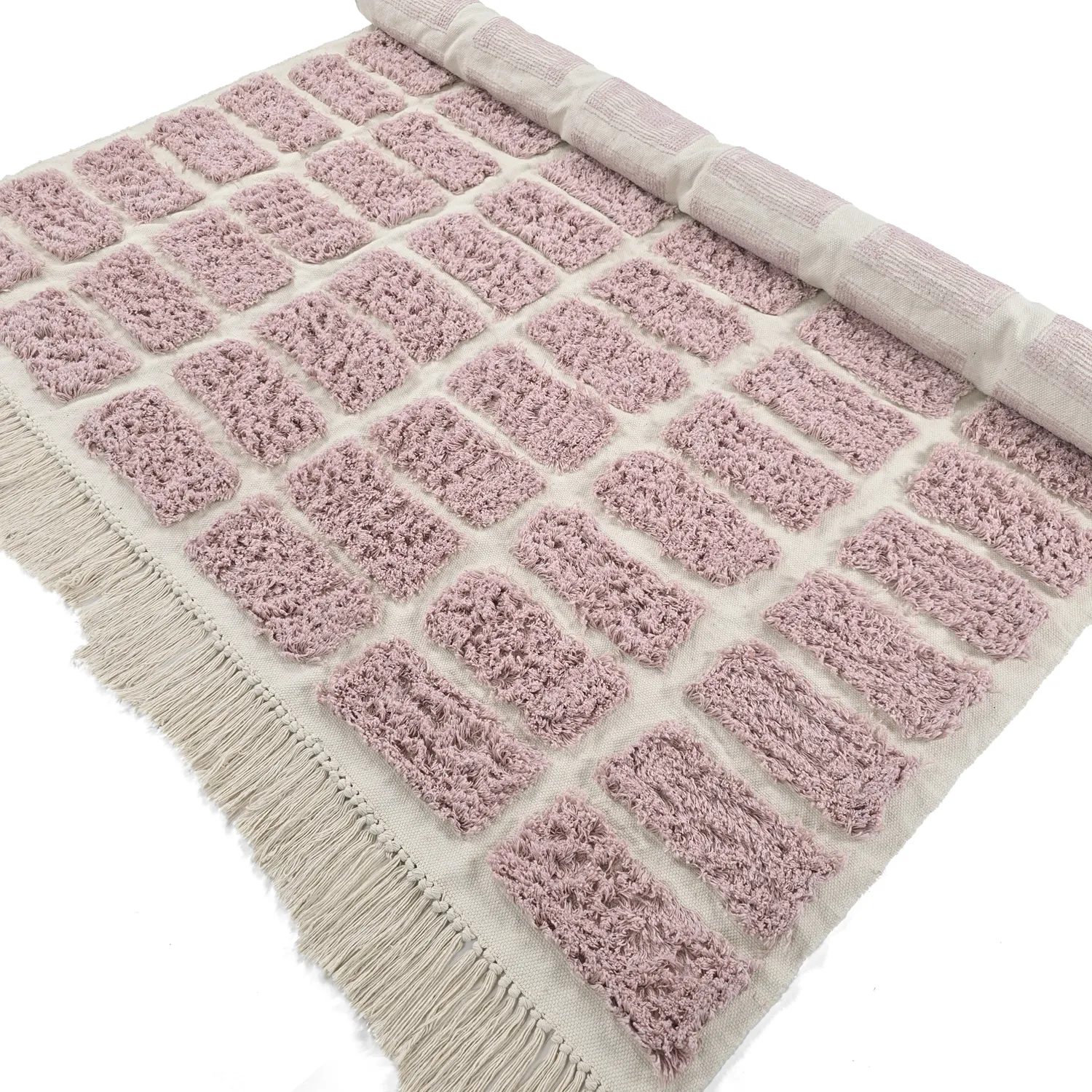 Tapetes felpudos - Zola Natural Cotton Shaggy (rosa)
