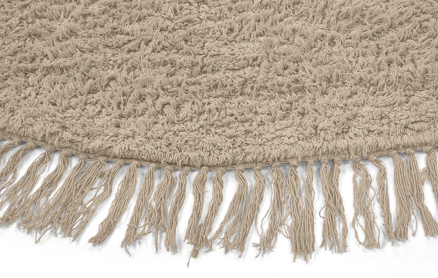 Tapete redondo - Alba Natural Cotton Shaggy (bege)