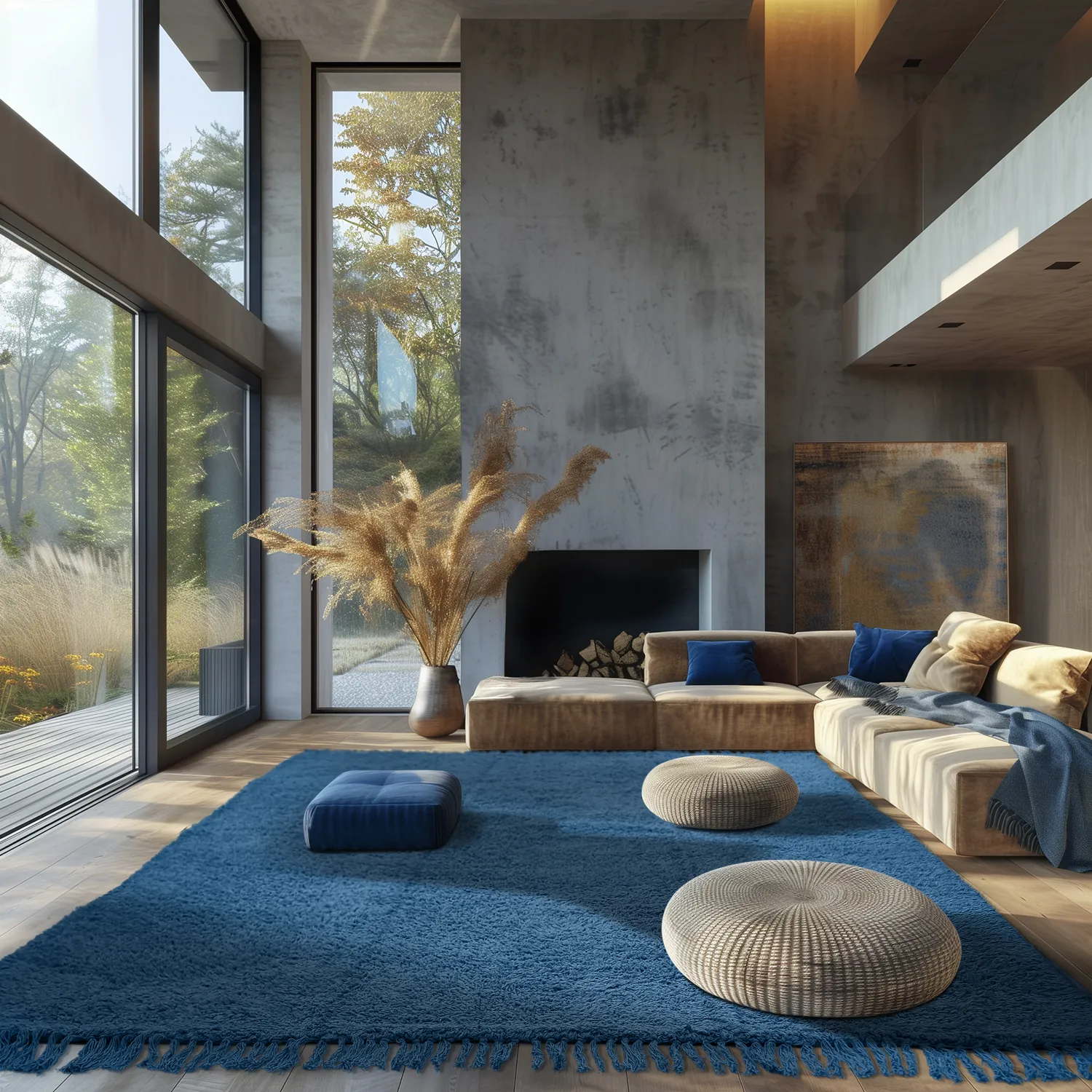 Tapetes felpudos - Alba Natural Cotton Shaggy (azul)