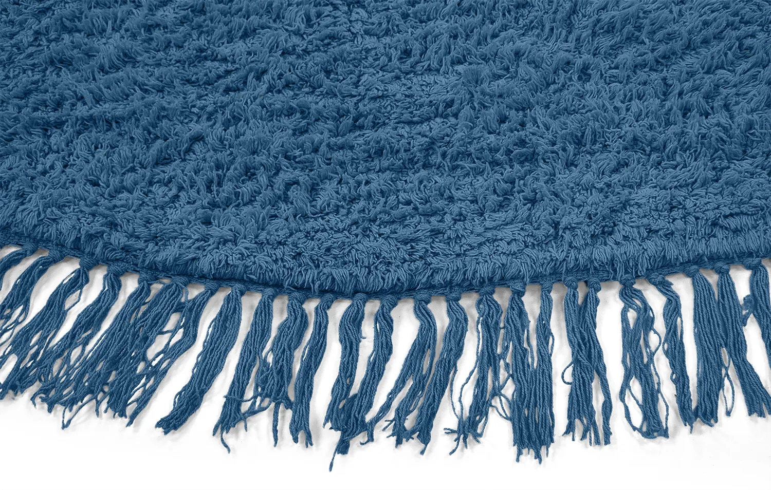 Tapete redondo - Alba Natural Cotton Shaggy (azul)