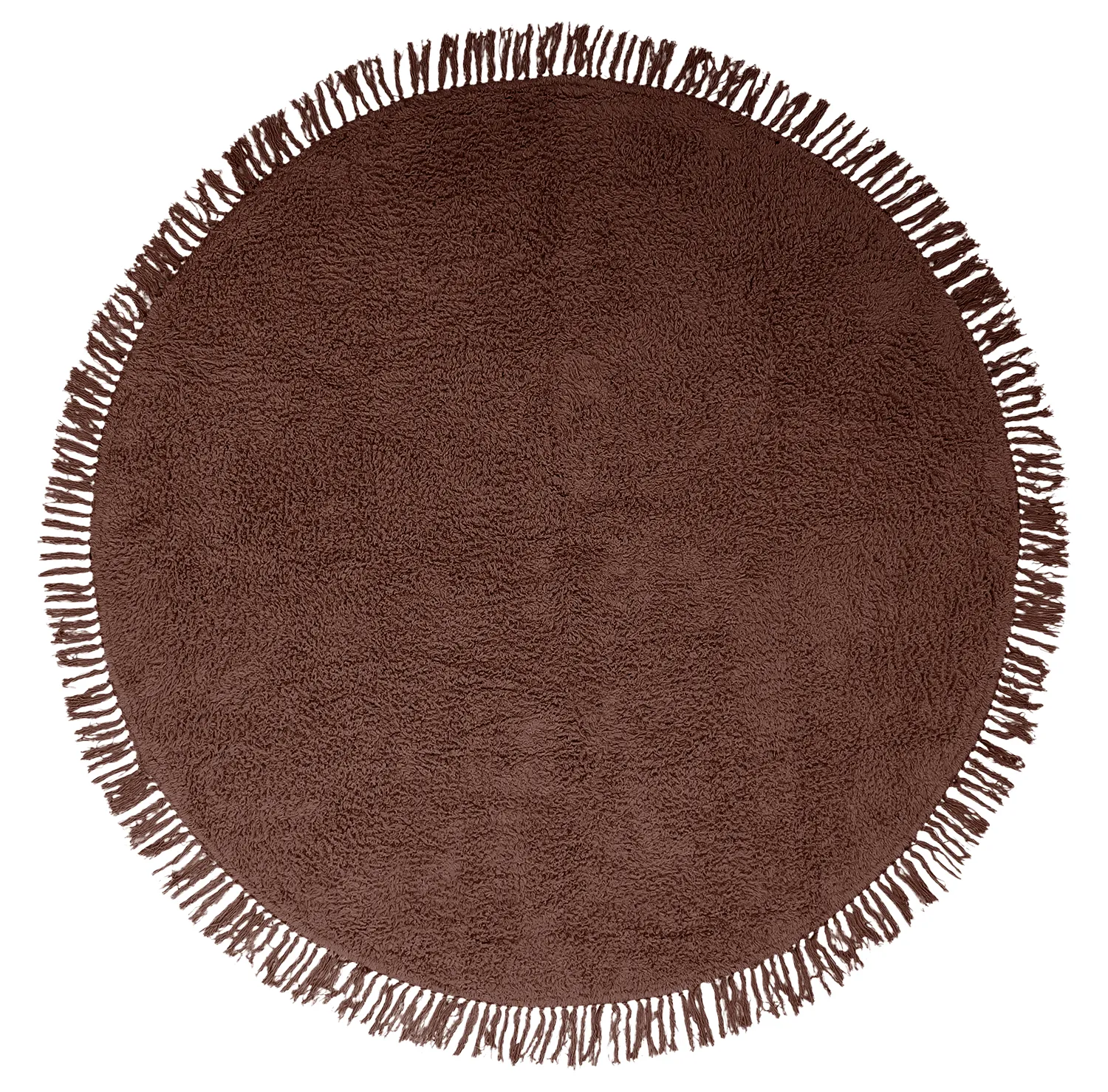 Tapete redondo - Alba Natural Cotton Shaggy (marrom)