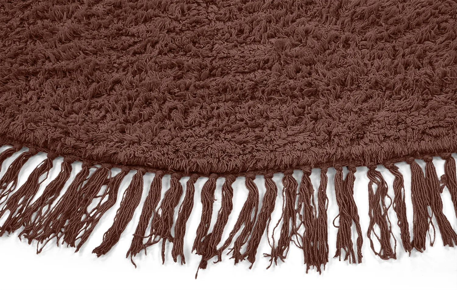 Tapete redondo - Alba Natural Cotton Shaggy (marrom)