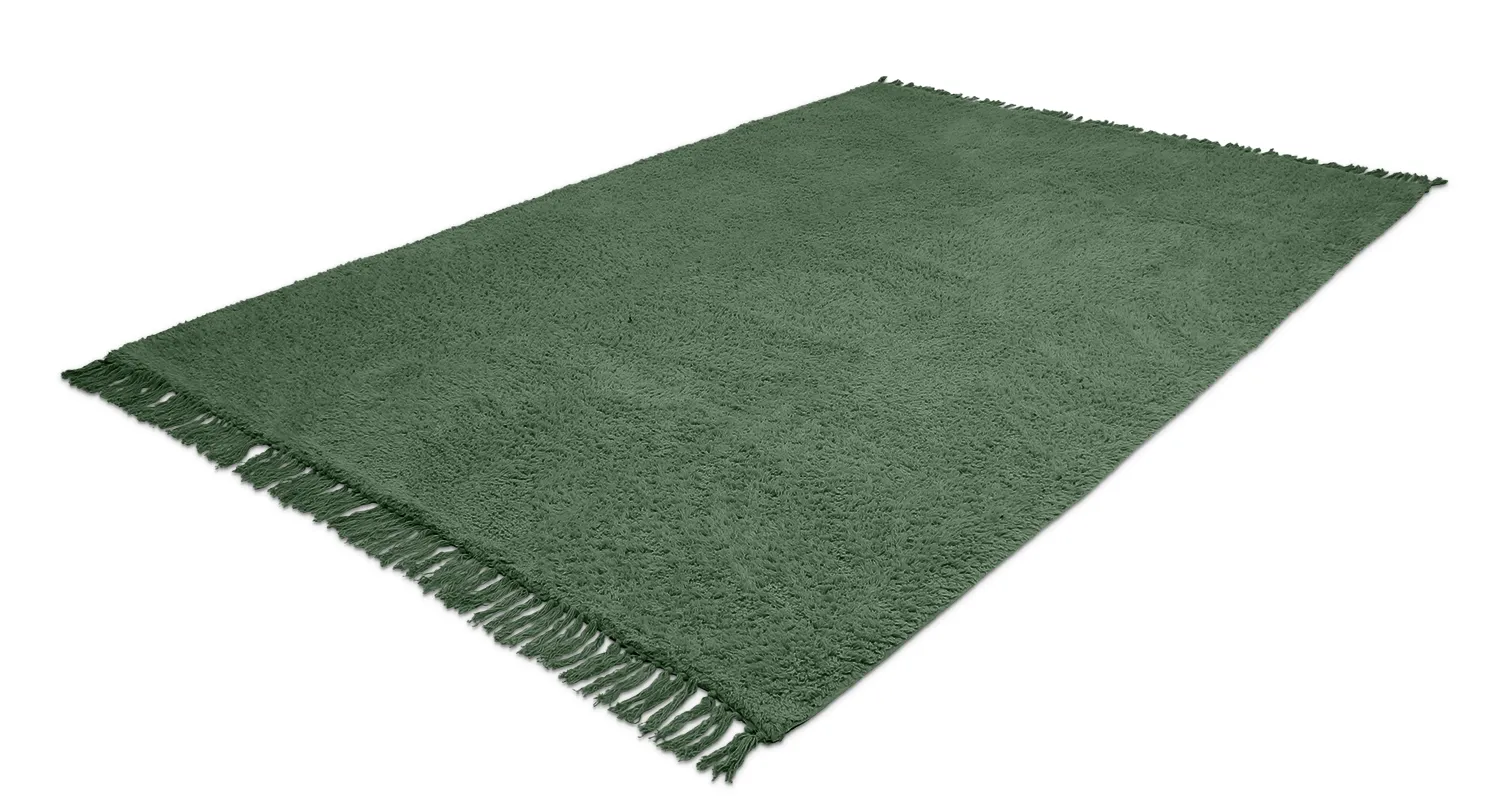Tapetes felpudos - Alba Natural Cotton Shaggy (verde)