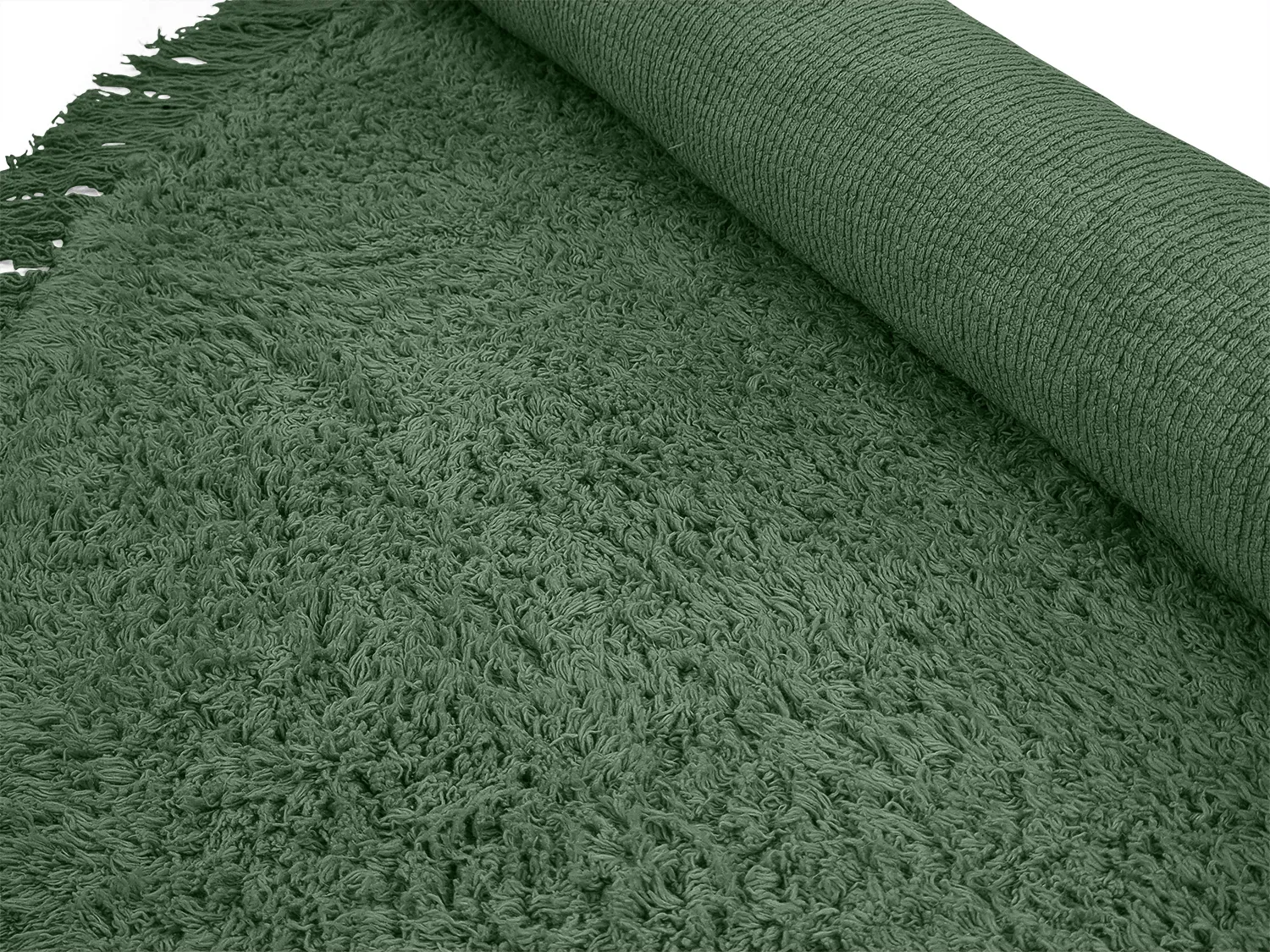 Tapete redondo - Alba Natural Cotton Shaggy (verde)