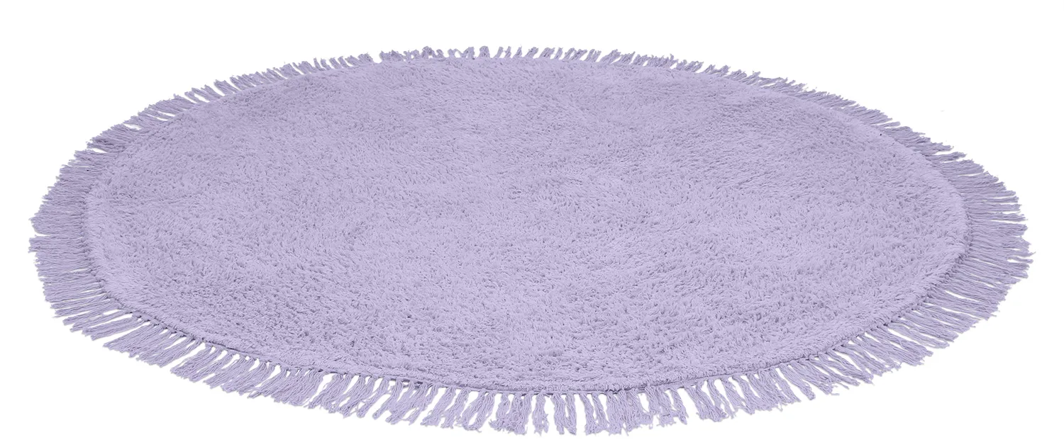 Tapete redondo - Alba Natural Cotton Shaggy (roxo)