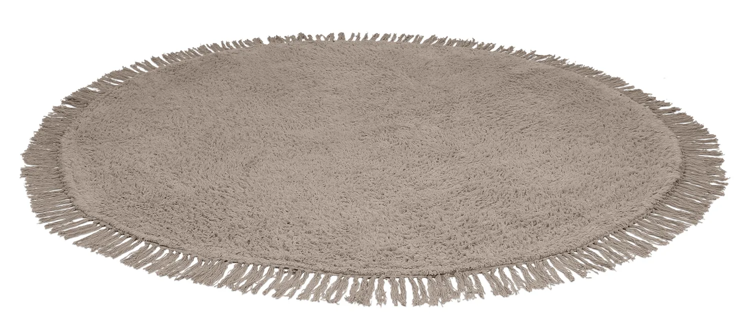 Tapete redondo - Alba Natural Cotton Shaggy (taupe)