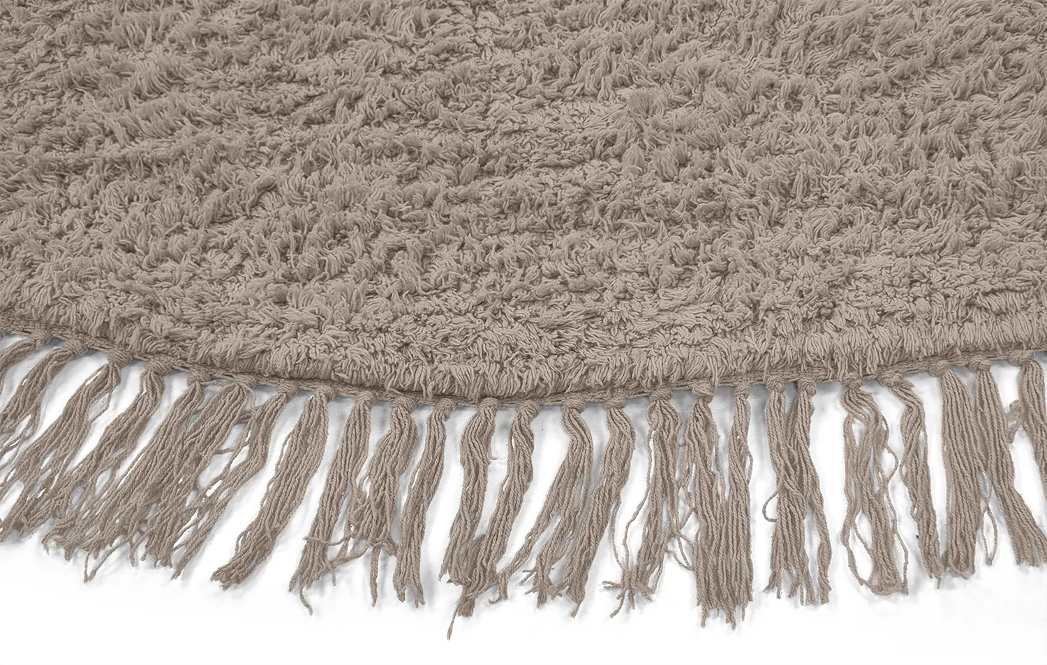 Tapete redondo - Alba Natural Cotton Shaggy (taupe)