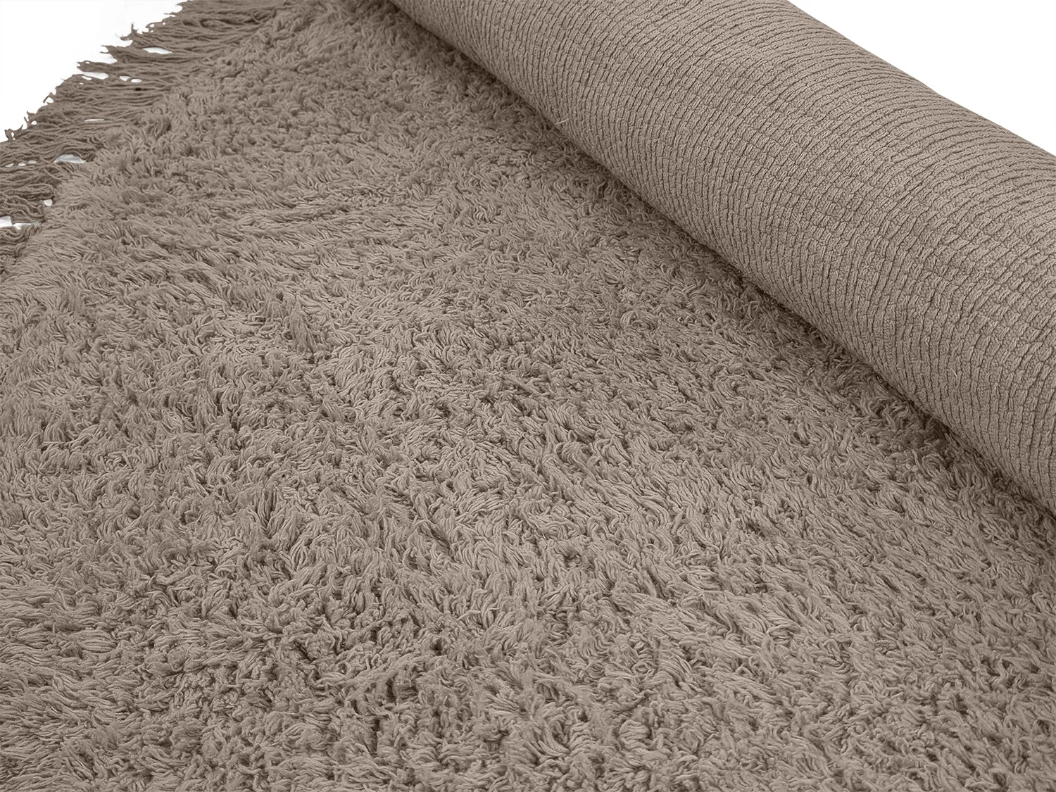 Tapete redondo - Alba Natural Cotton Shaggy (taupe)