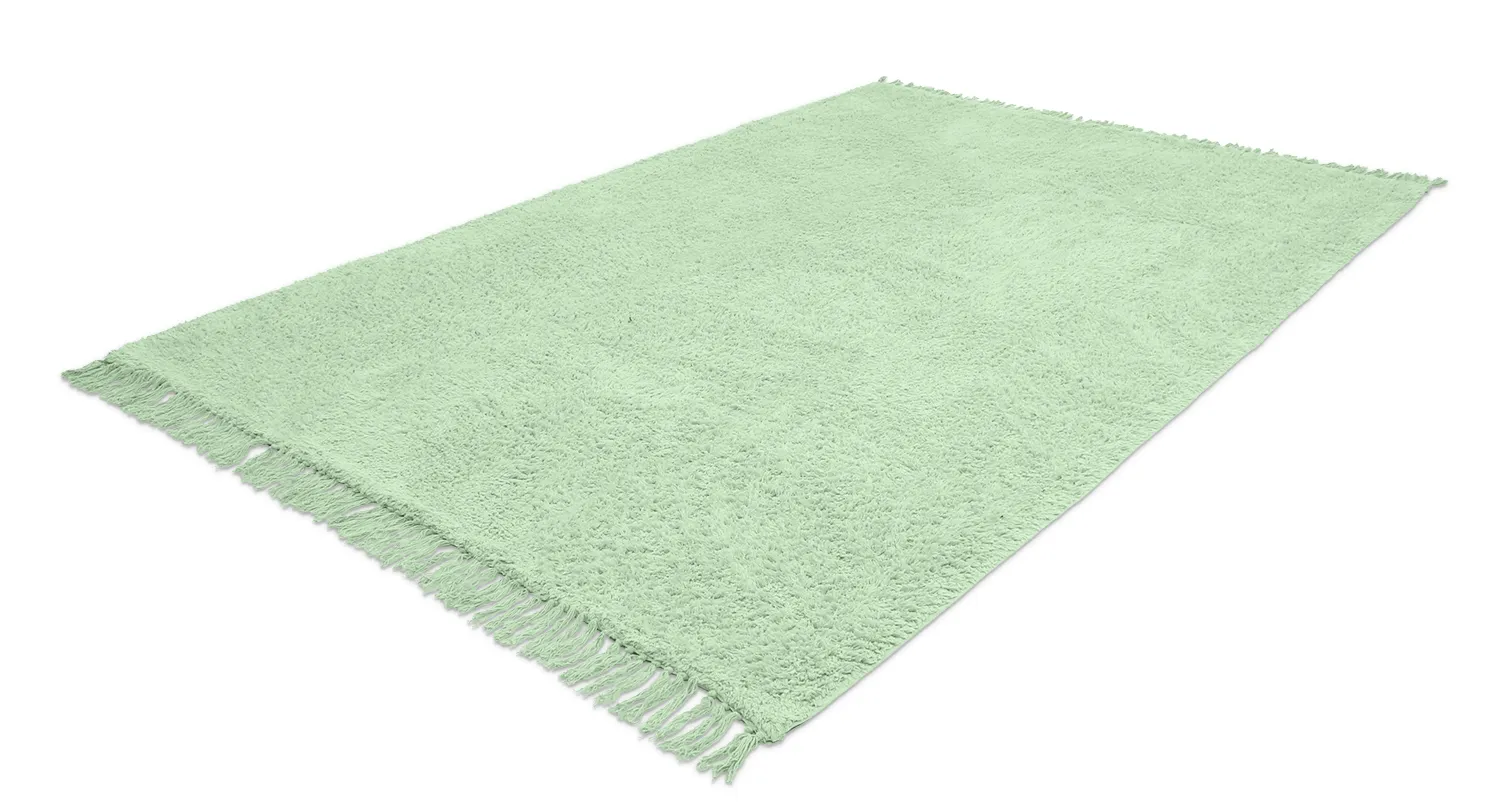 Tapetes felpudos - Alba Natural Cotton Shaggy (verde claro)