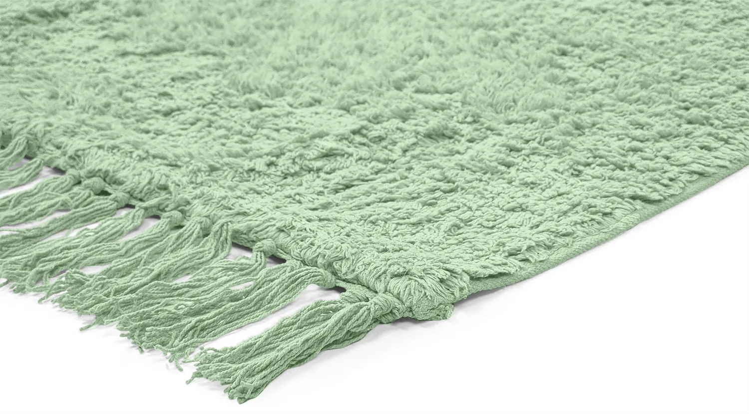 Tapetes felpudos - Alba Natural Cotton Shaggy (verde claro)