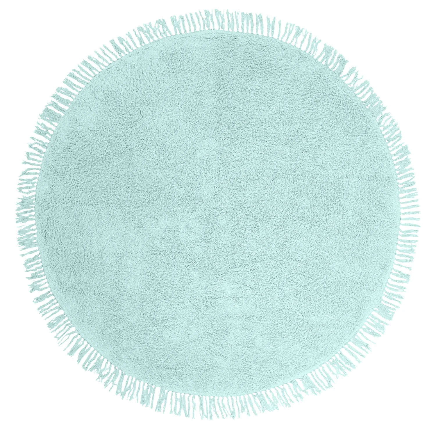 Tapete redondo - Alba Natural Cotton Shaggy (turquesa)