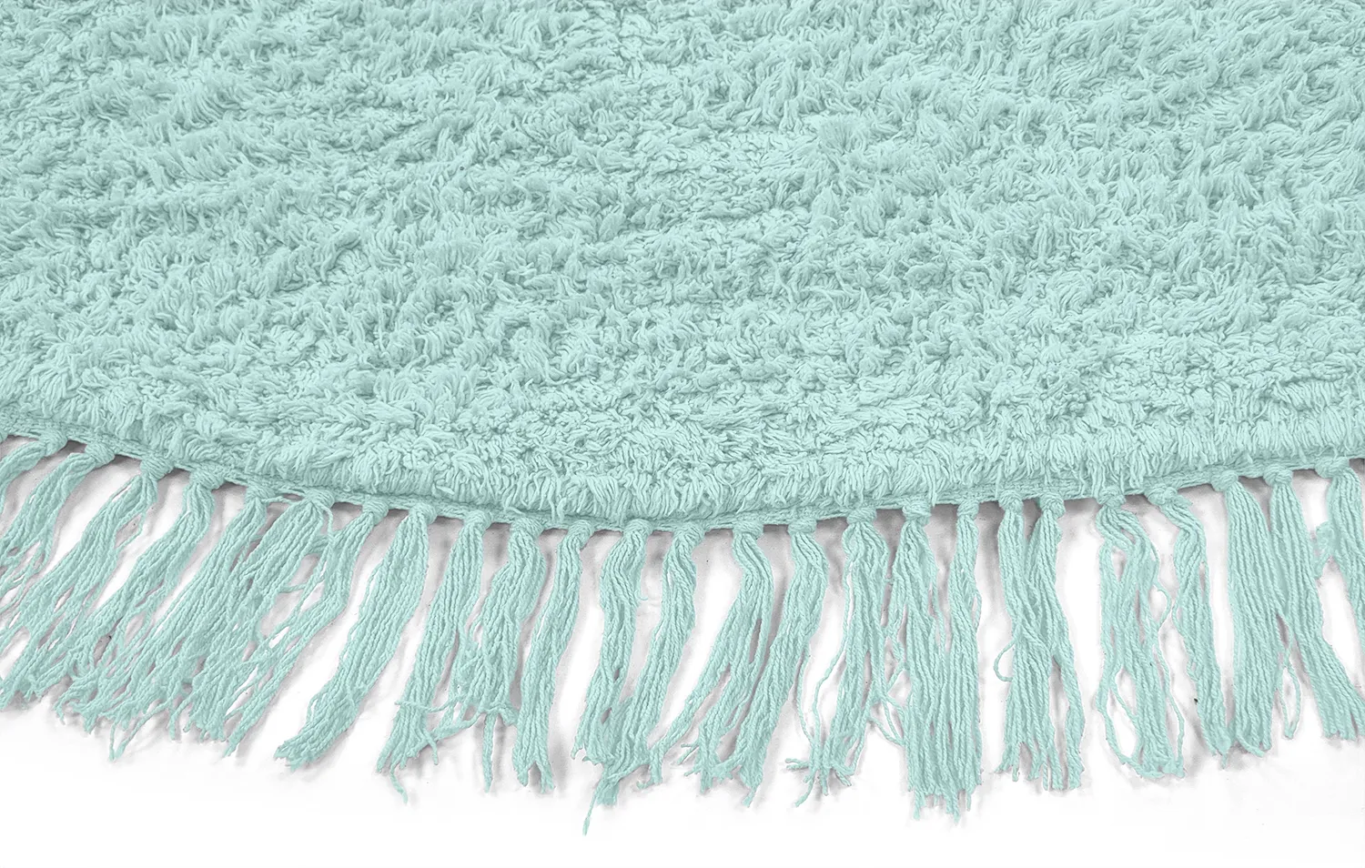 Tapete redondo - Alba Natural Cotton Shaggy (turquesa)