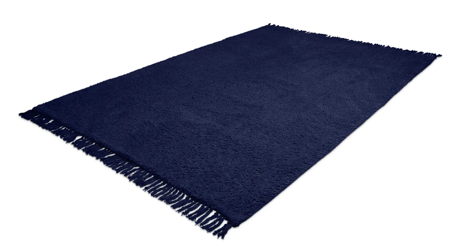 Tapetes felpudos - Alba Natural Cotton Shaggy (azul escuro)