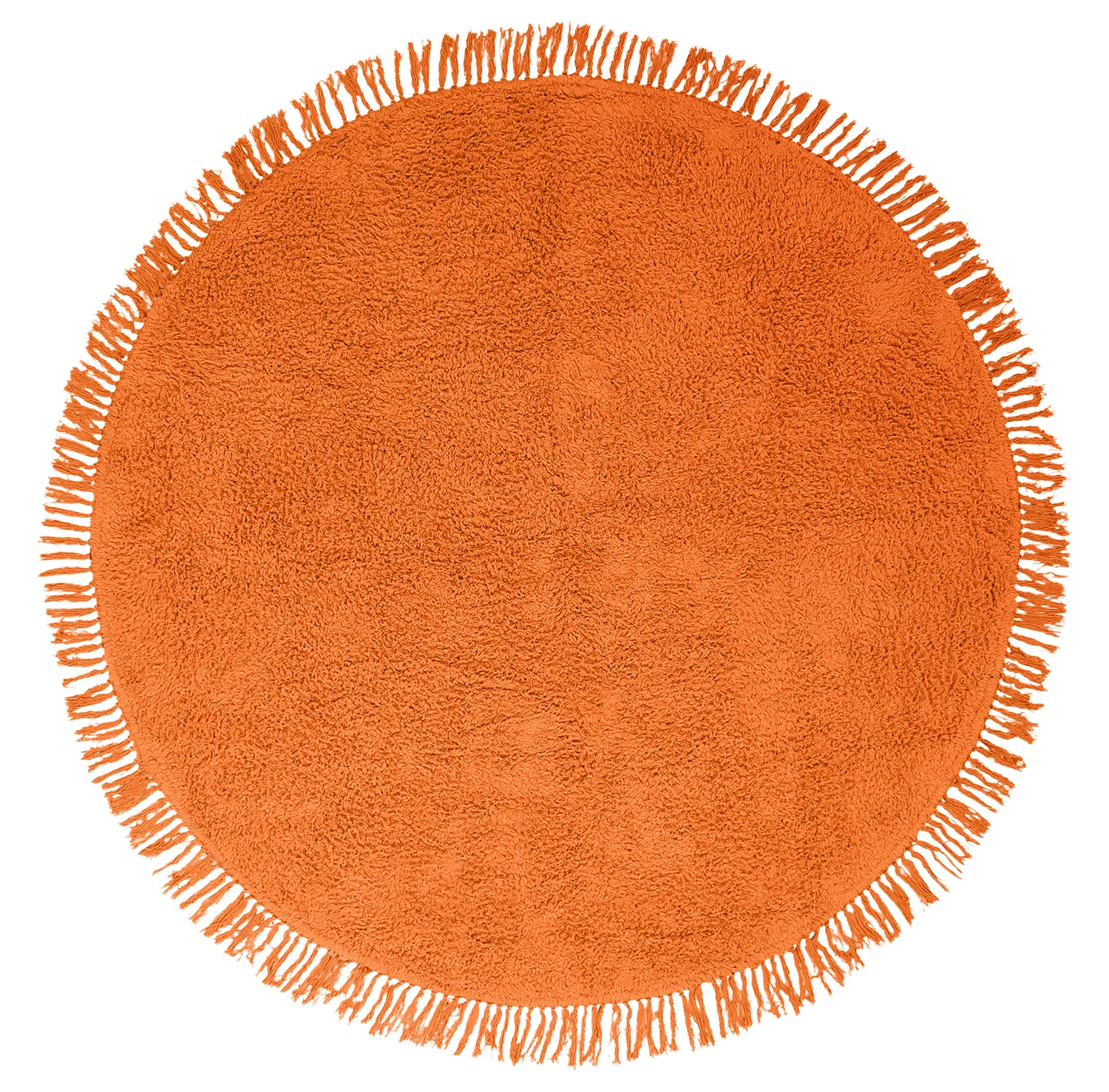 Tapete redondo - Alba Natural Cotton Shaggy (laranja)