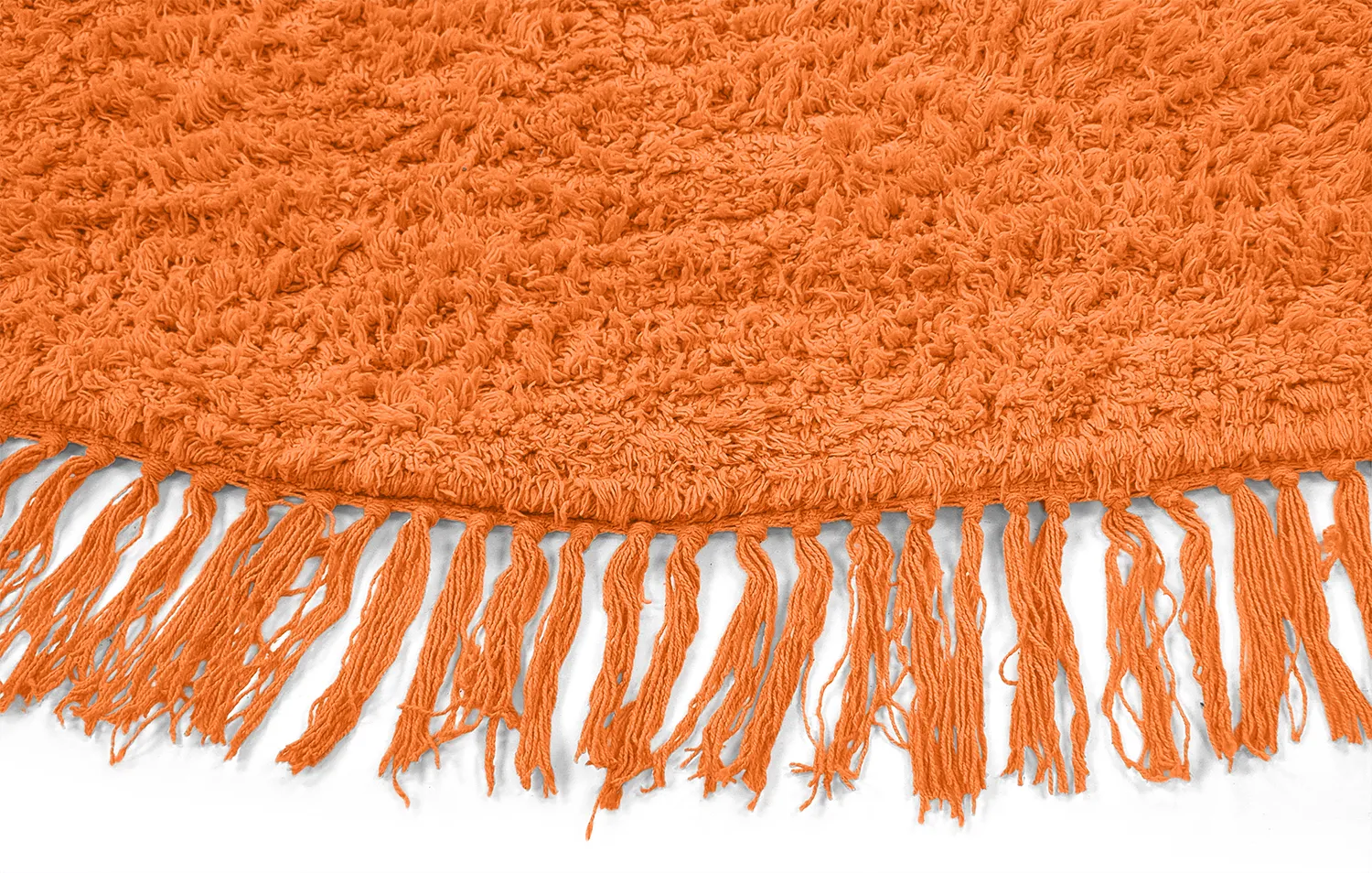 Tapete redondo - Alba Natural Cotton Shaggy (laranja)