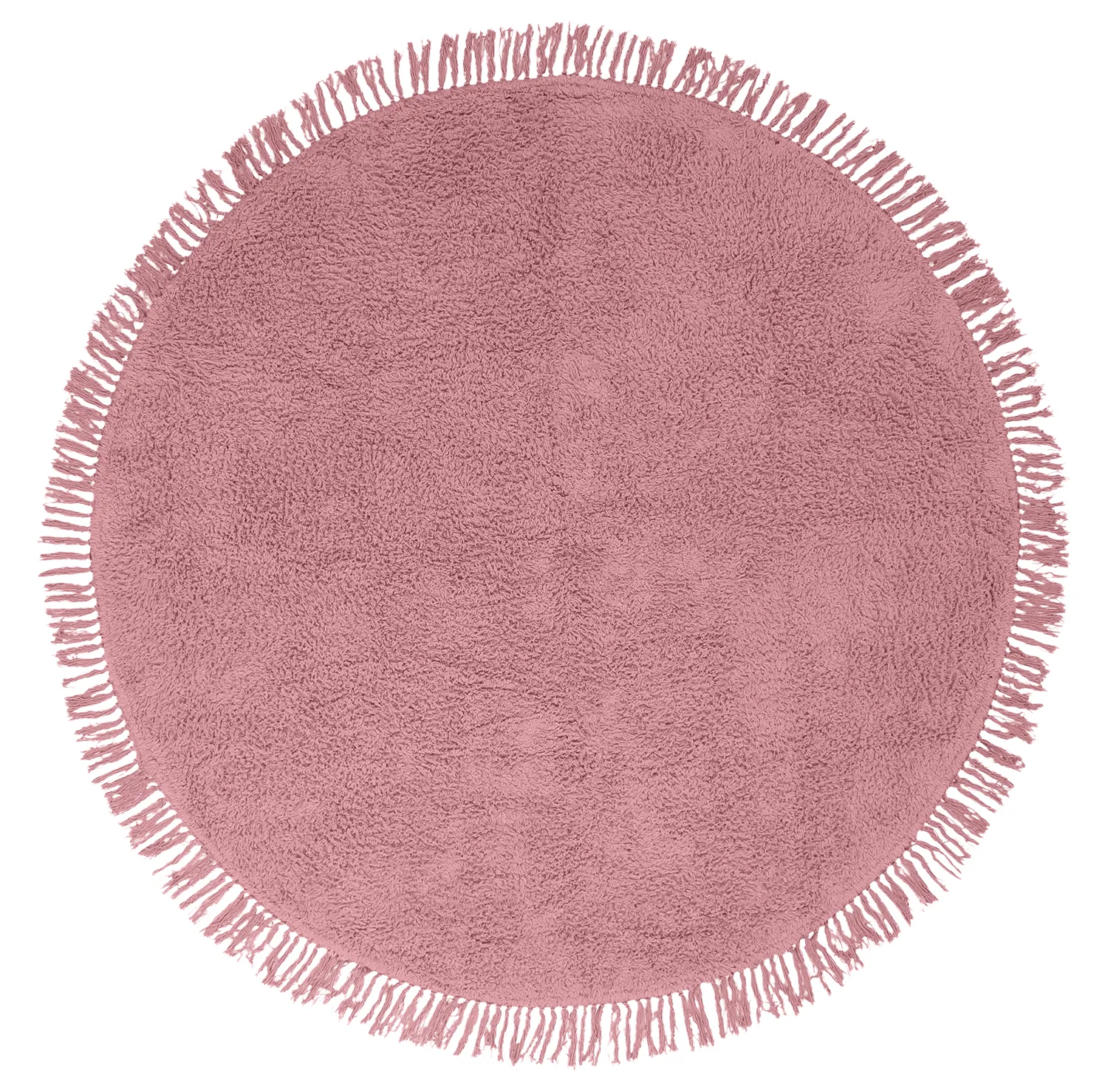 Tapete redondo - Alba Natural Cotton Shaggy (rosa)