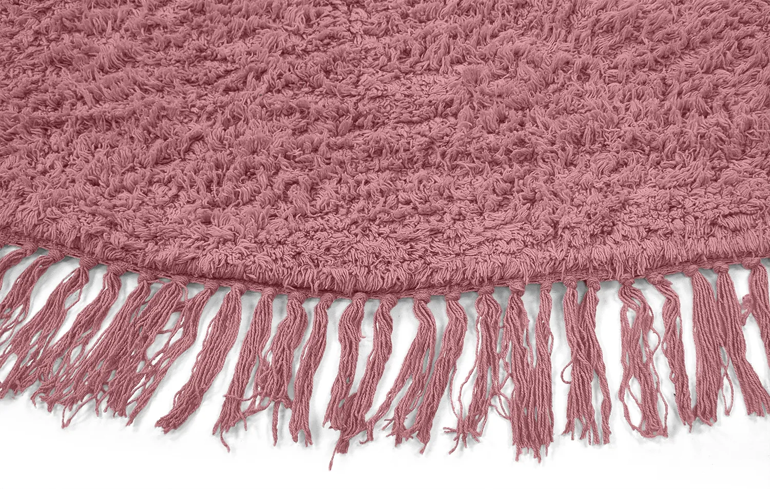 Tapete redondo - Alba Natural Cotton Shaggy (rosa)