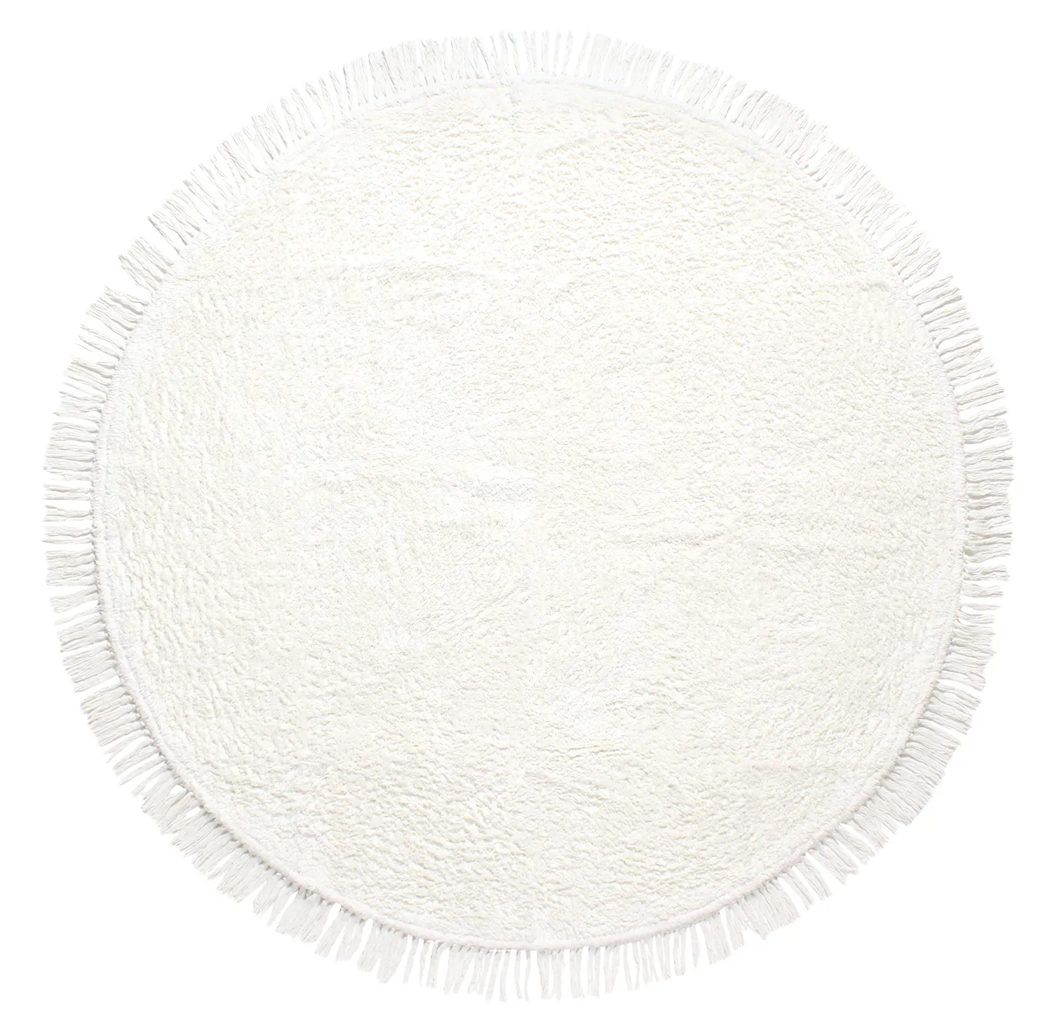 Tapete redondo - Alba Natural Cotton Shaggy (branco)