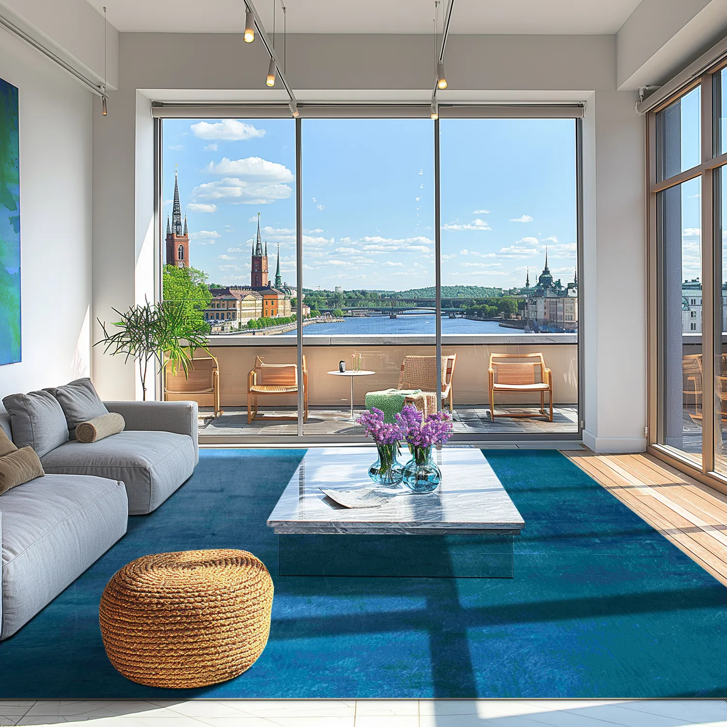 Tapete Wilton - Artena (azul escuro)