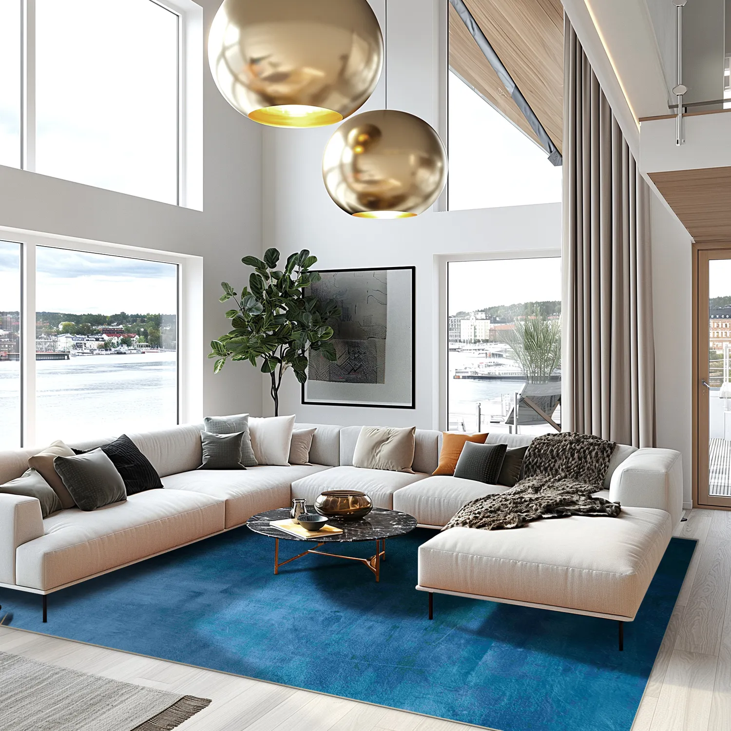 Tapete Wilton - Artena (azul escuro)